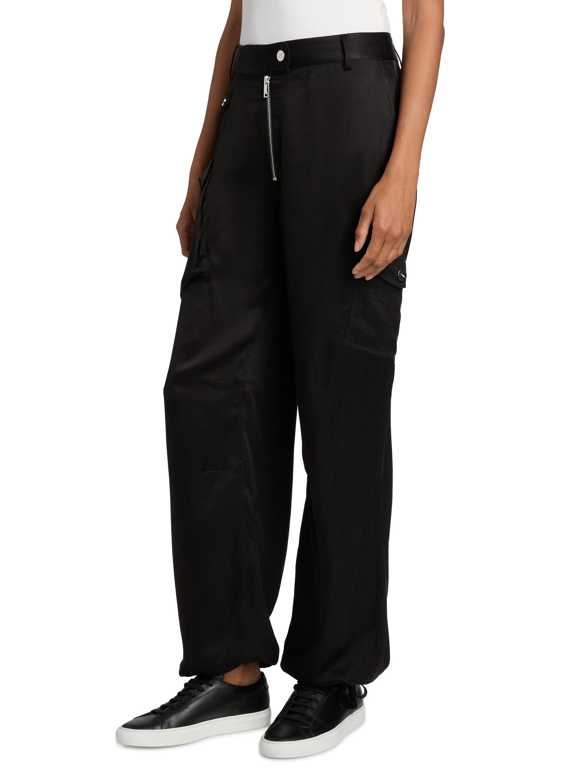 Washed Satin Cargo Pants