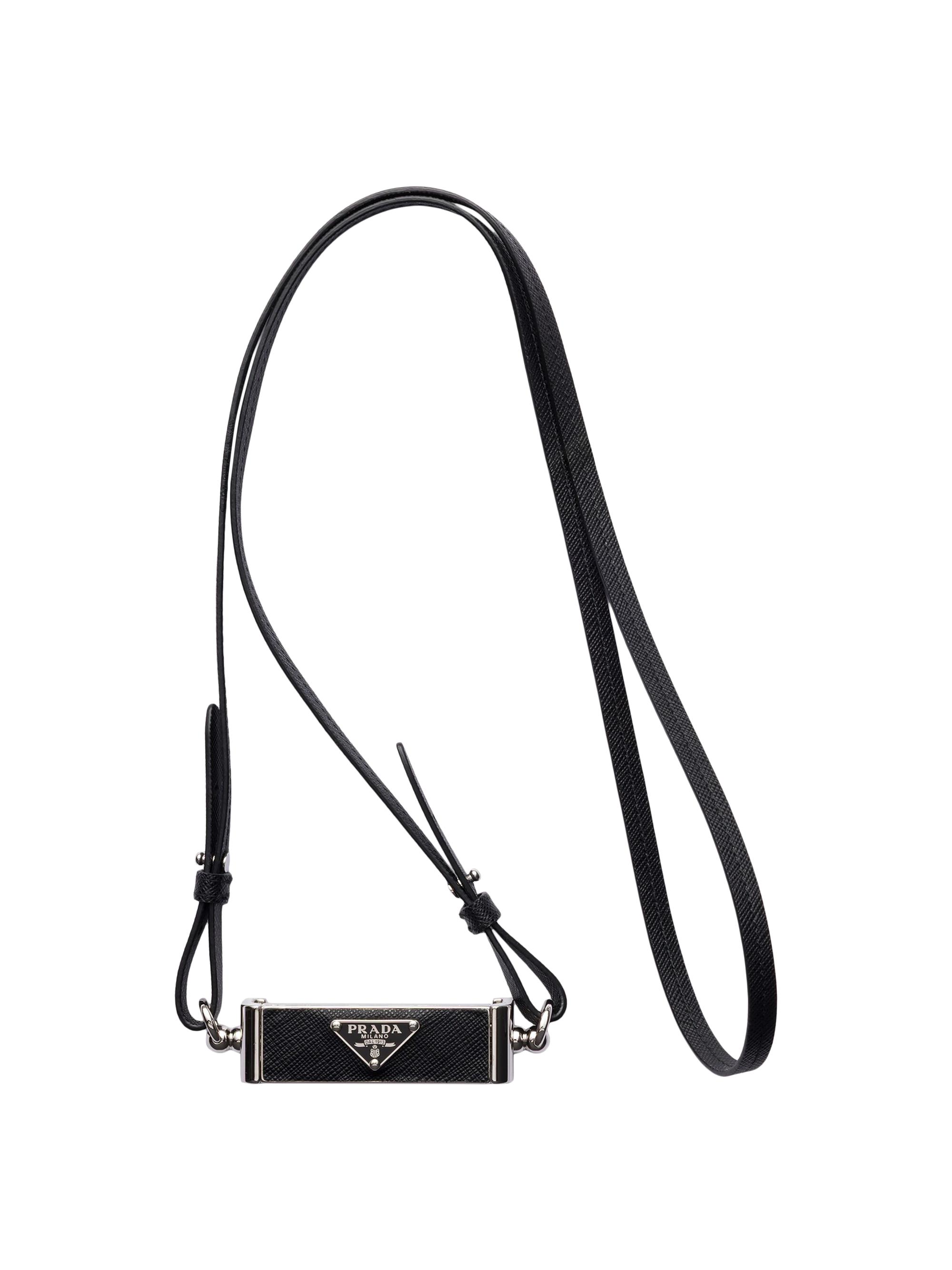 Prada Women's Metal and Saffiano Leather Smartphone Case - Black