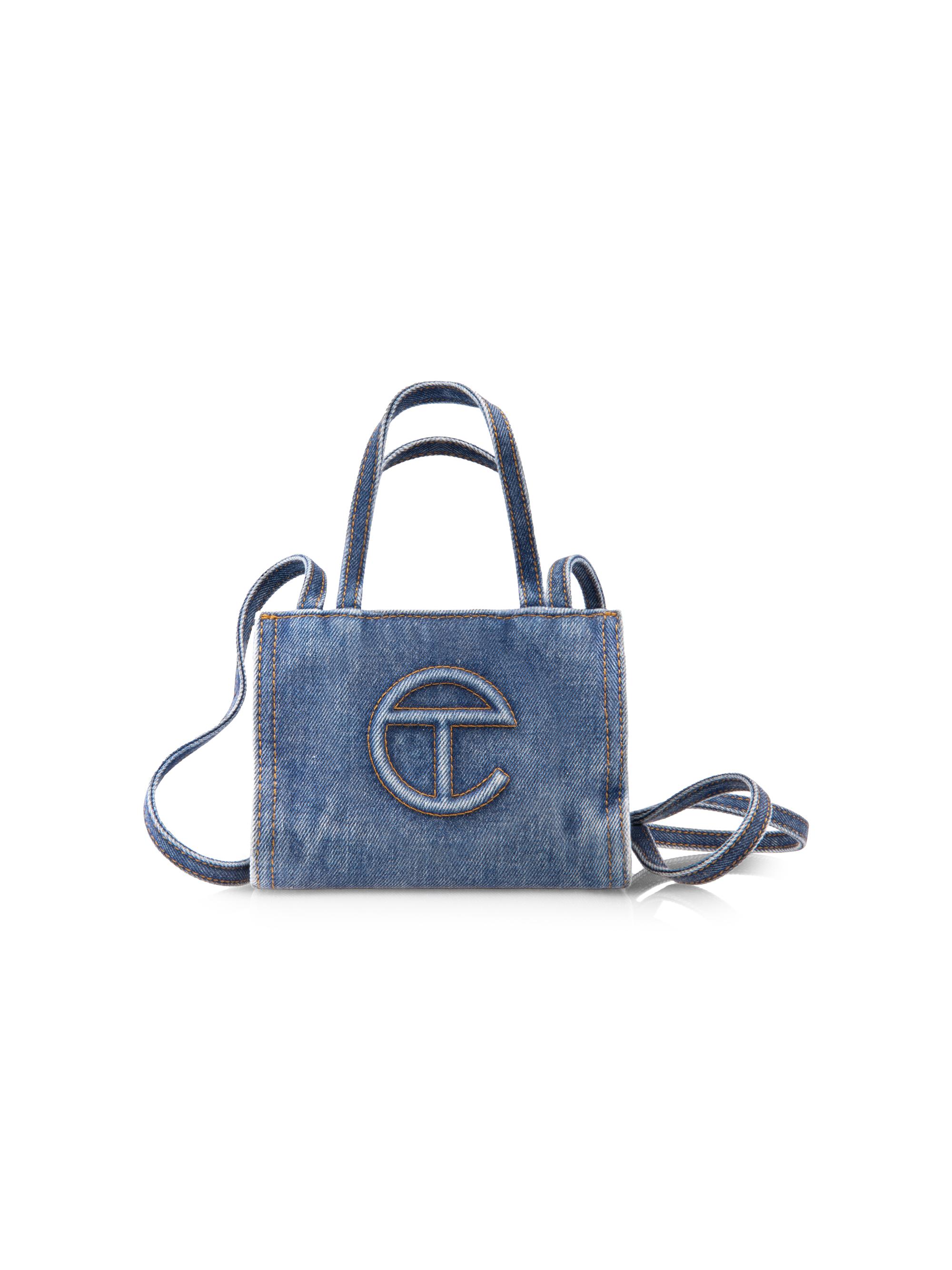 TELFAR Men's  Denim Shopper Tote Bag - Blue Denim