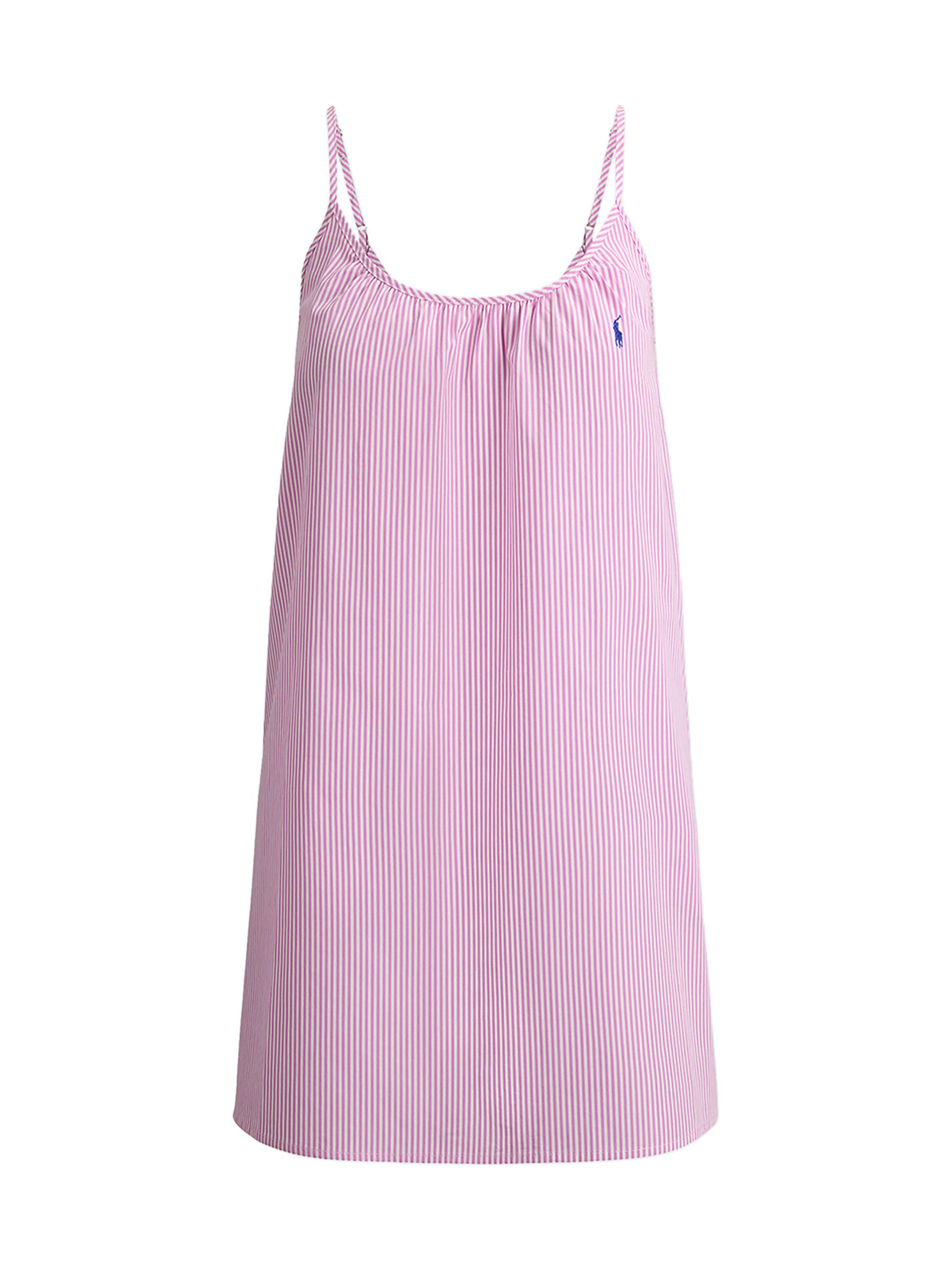 Polo Ralph Lauren Women's Striped Cotton Gathered Mini Slipdress - Violet Meadow