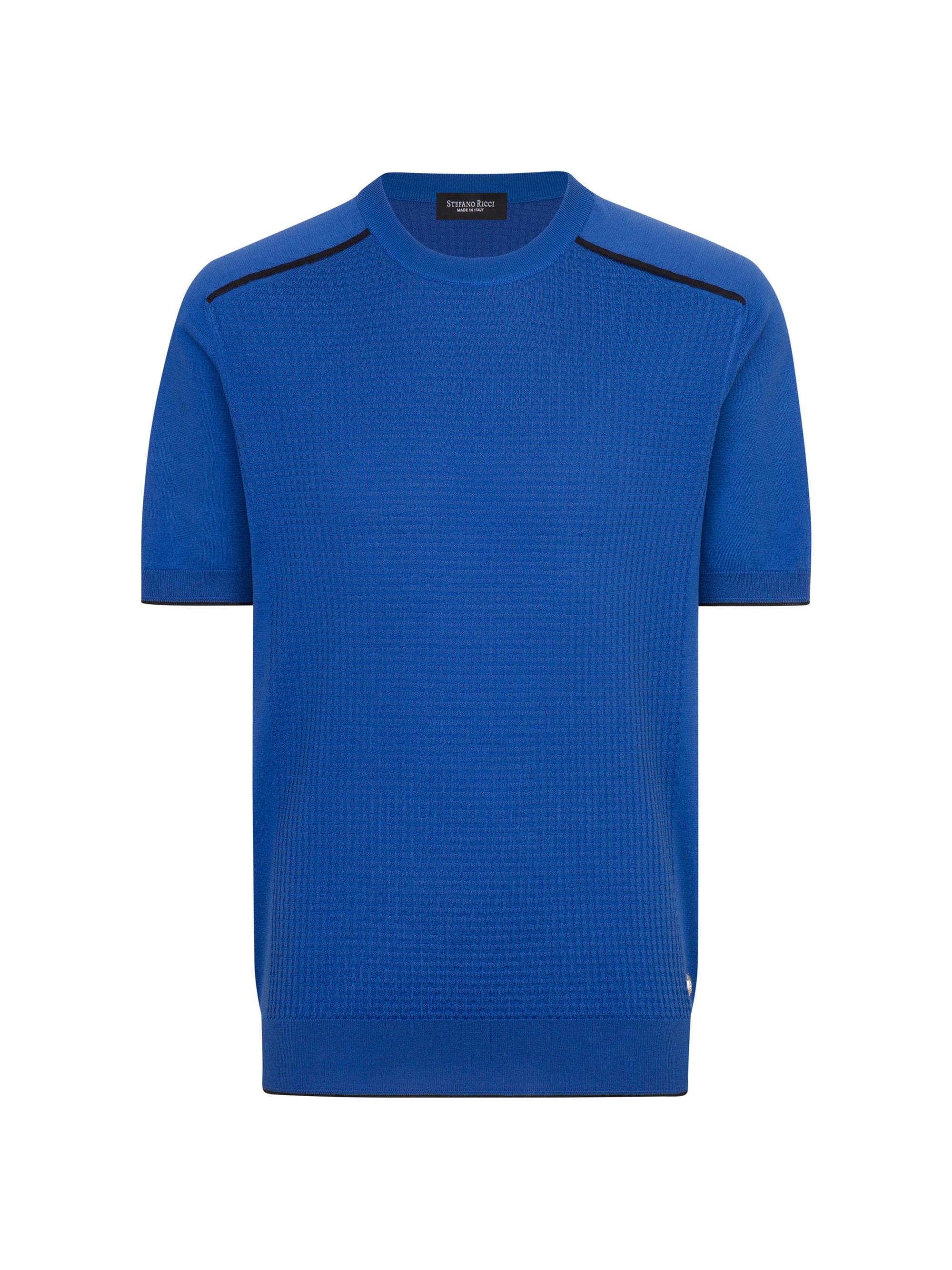 Stefano Ricci Men's Silk and Cotton Knit Crewneck Sweater - Blue