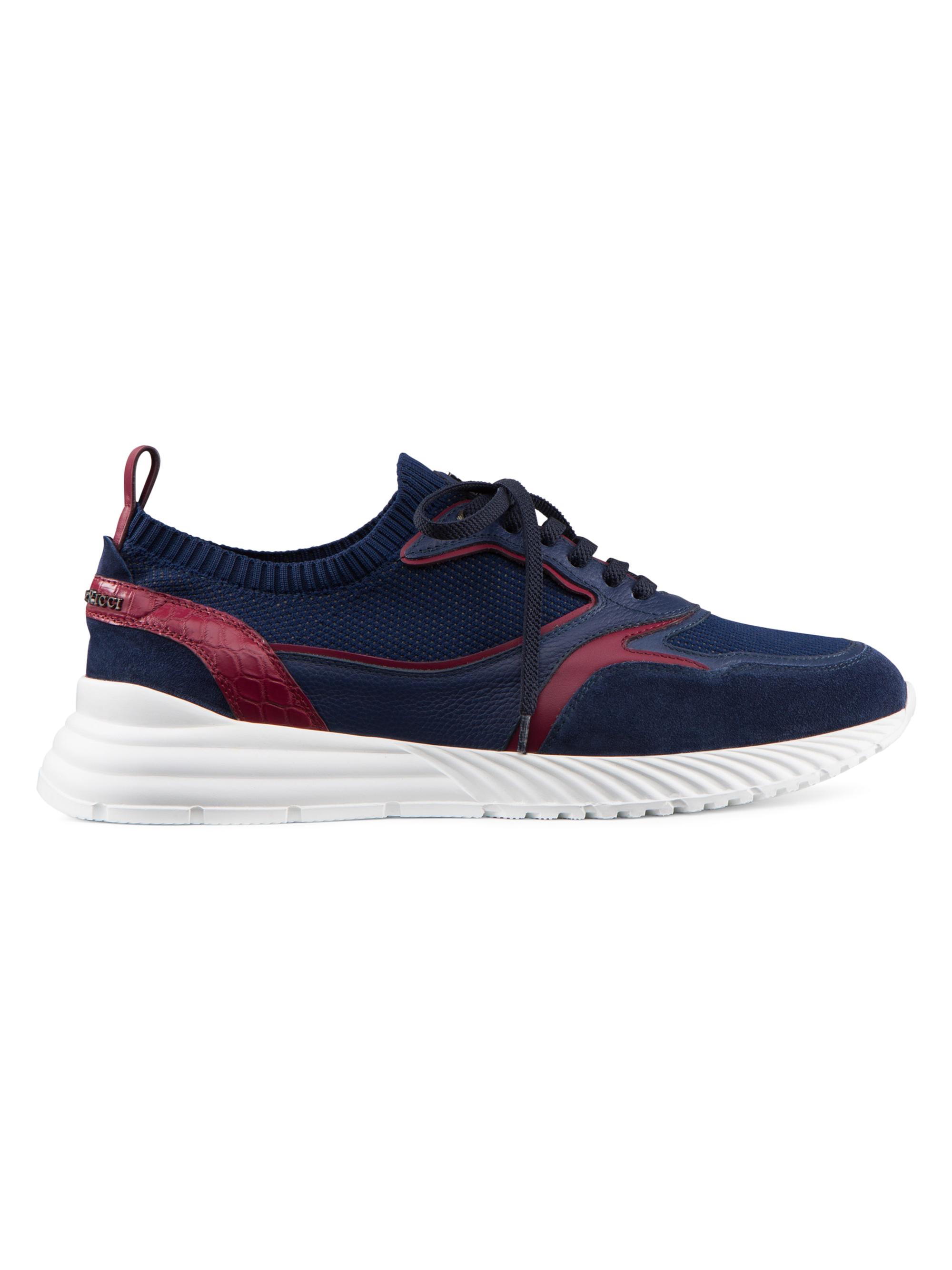 Stefano Ricci Men's Matted Crocodile and Suede Sneakers - Blue | Thumbnail 5