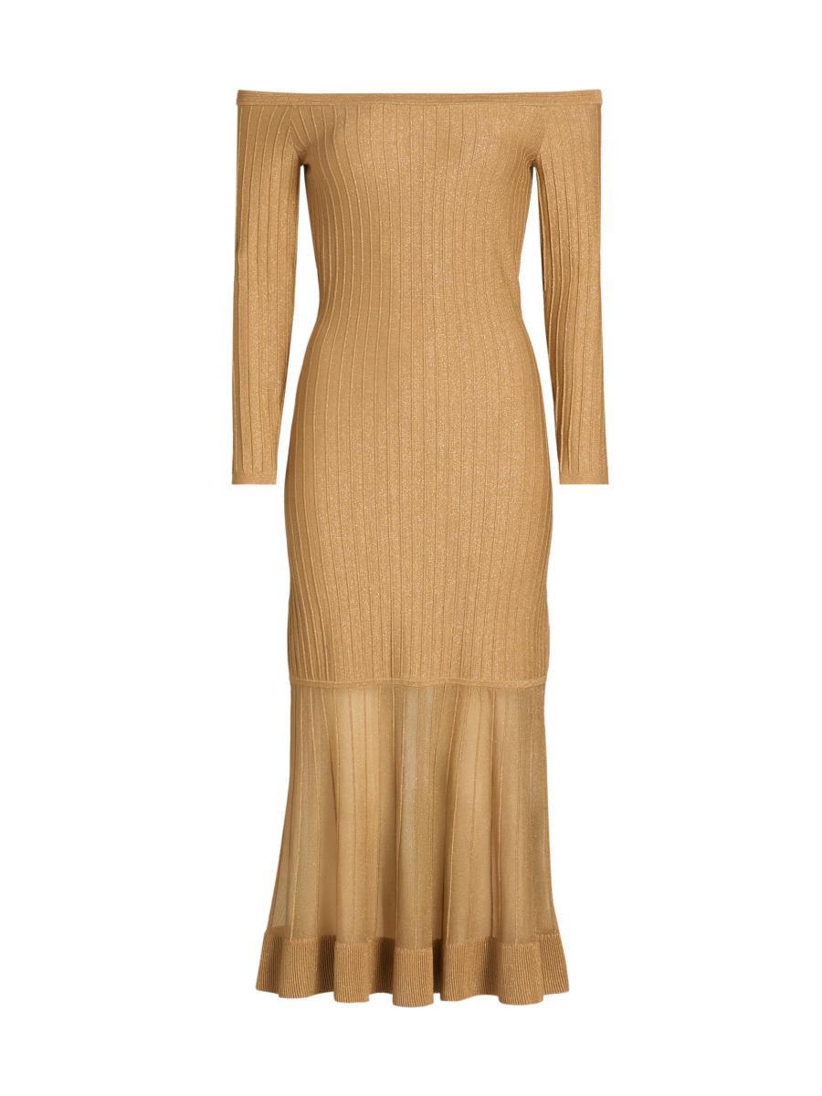 Milly Women's Rudy Knit Midi-dress In Gold