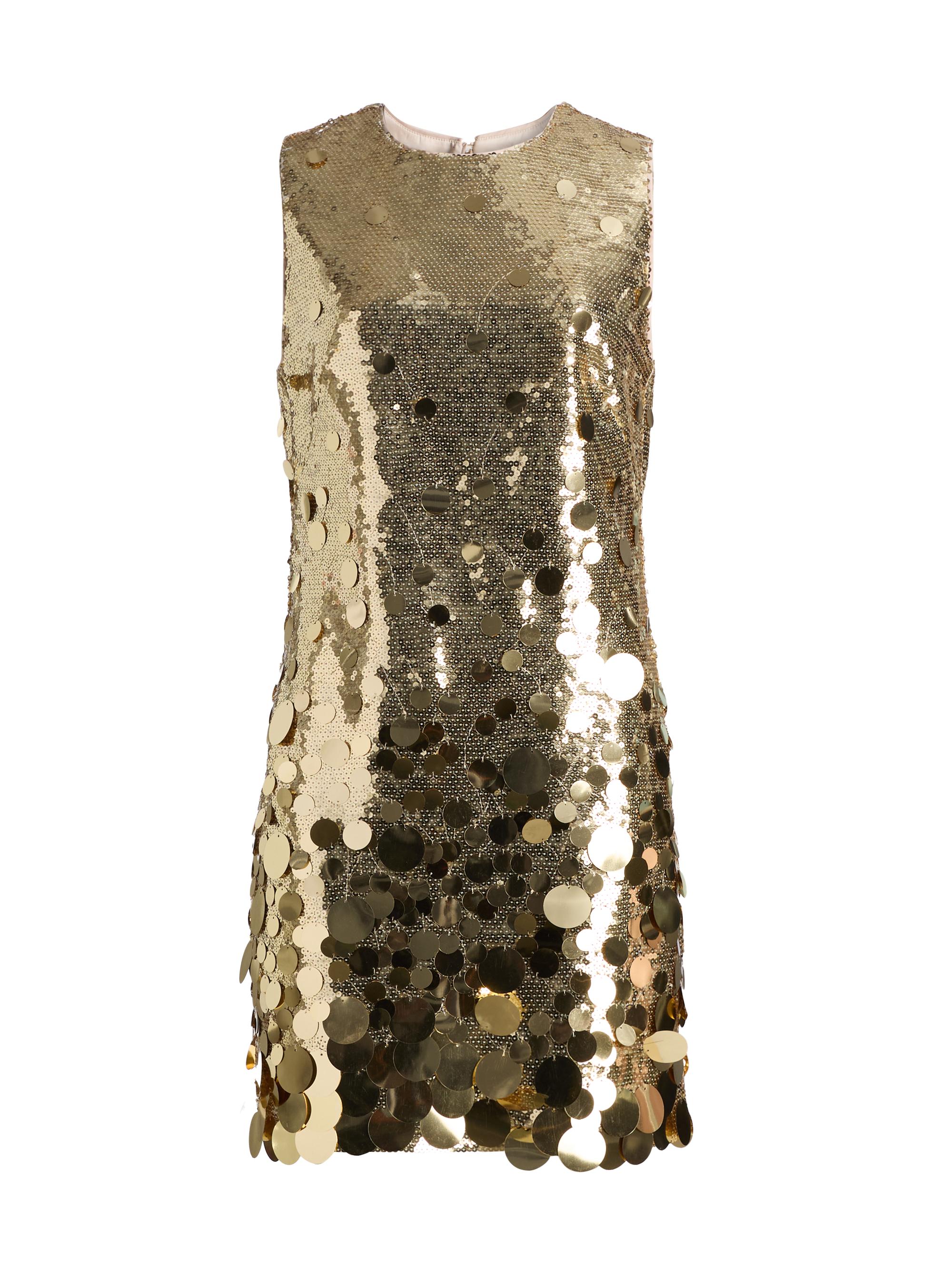 Milly Women's Ivette Cascading Pailette Sleeveless Minidress - Gold