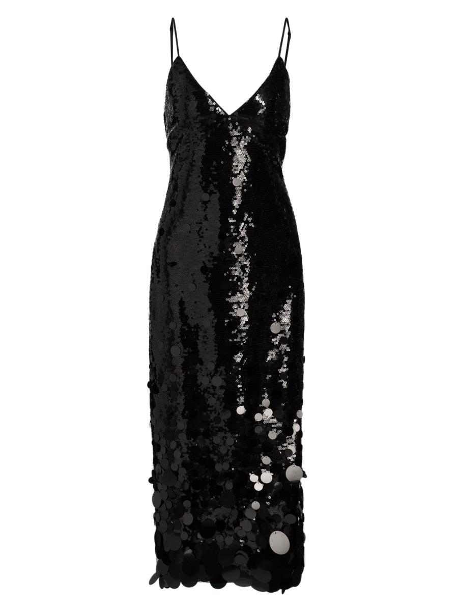 Milly Women's Rae Sequin-embellished Midi-dress In Black