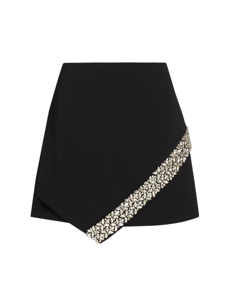 Milly Women's Ramona Embellished Crepe Miniskirt In Black