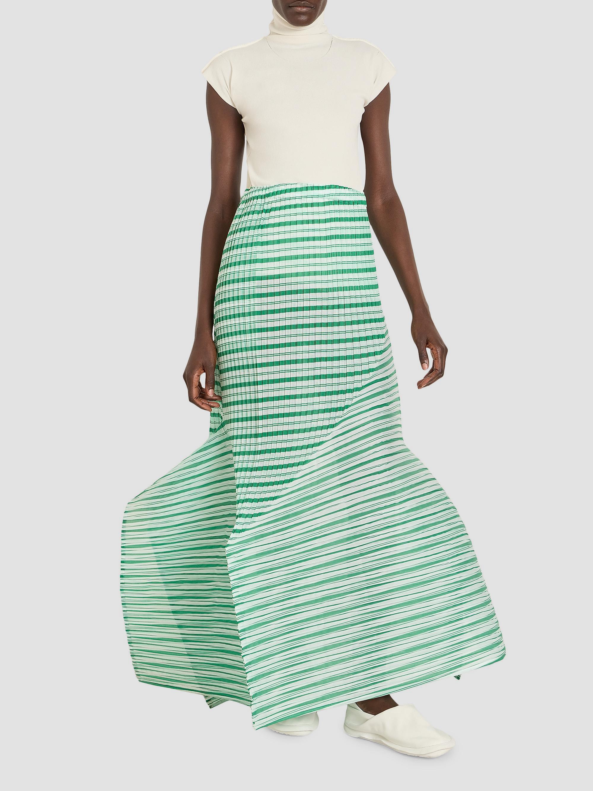 Issey Miyake Generic Stripes Machine Pleats Maxi Skirt | Saks