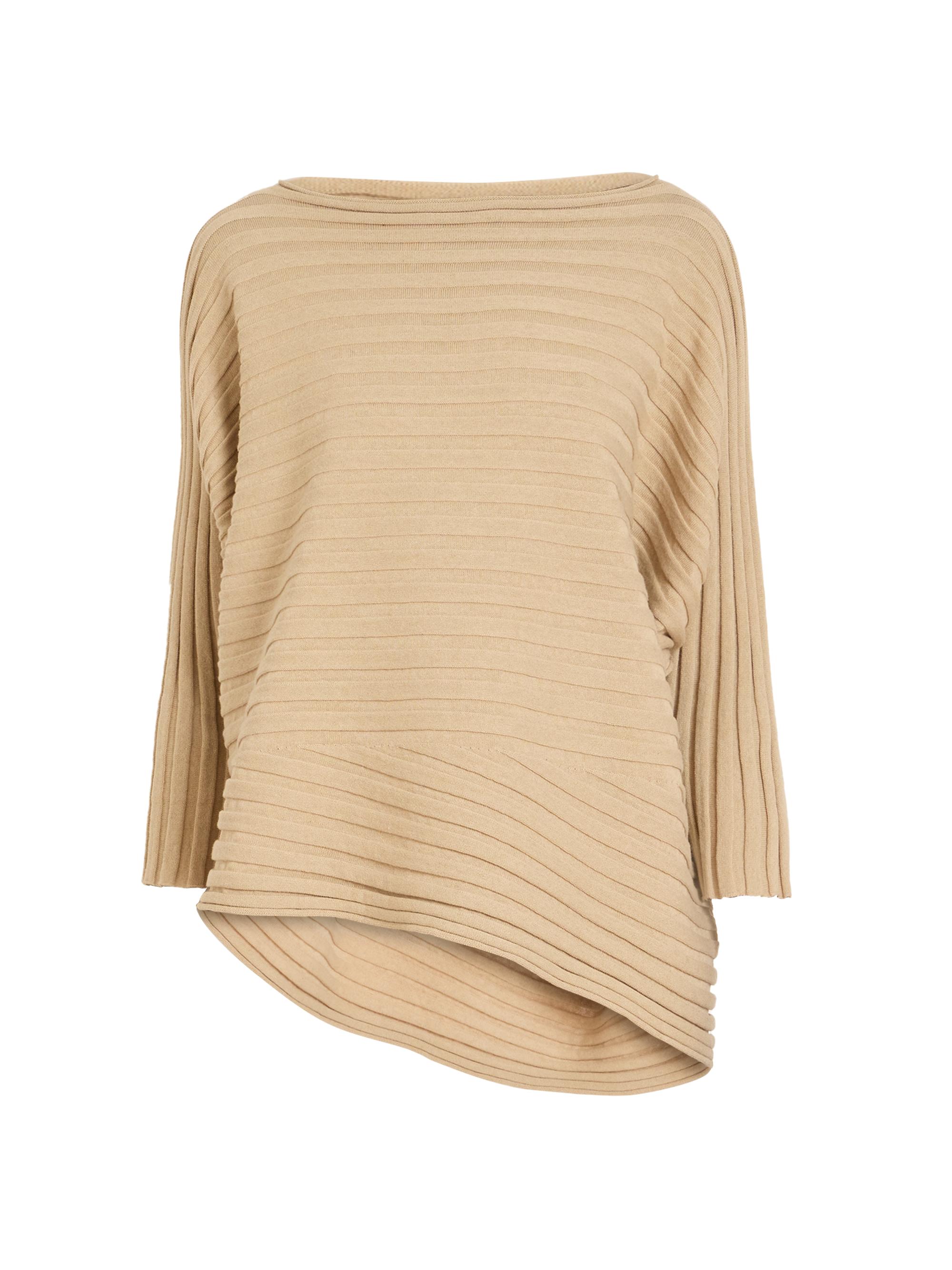 Issey Miyake Draped Rib-Knit Cotton-Cashmere Top | Saks Fifth Avenue