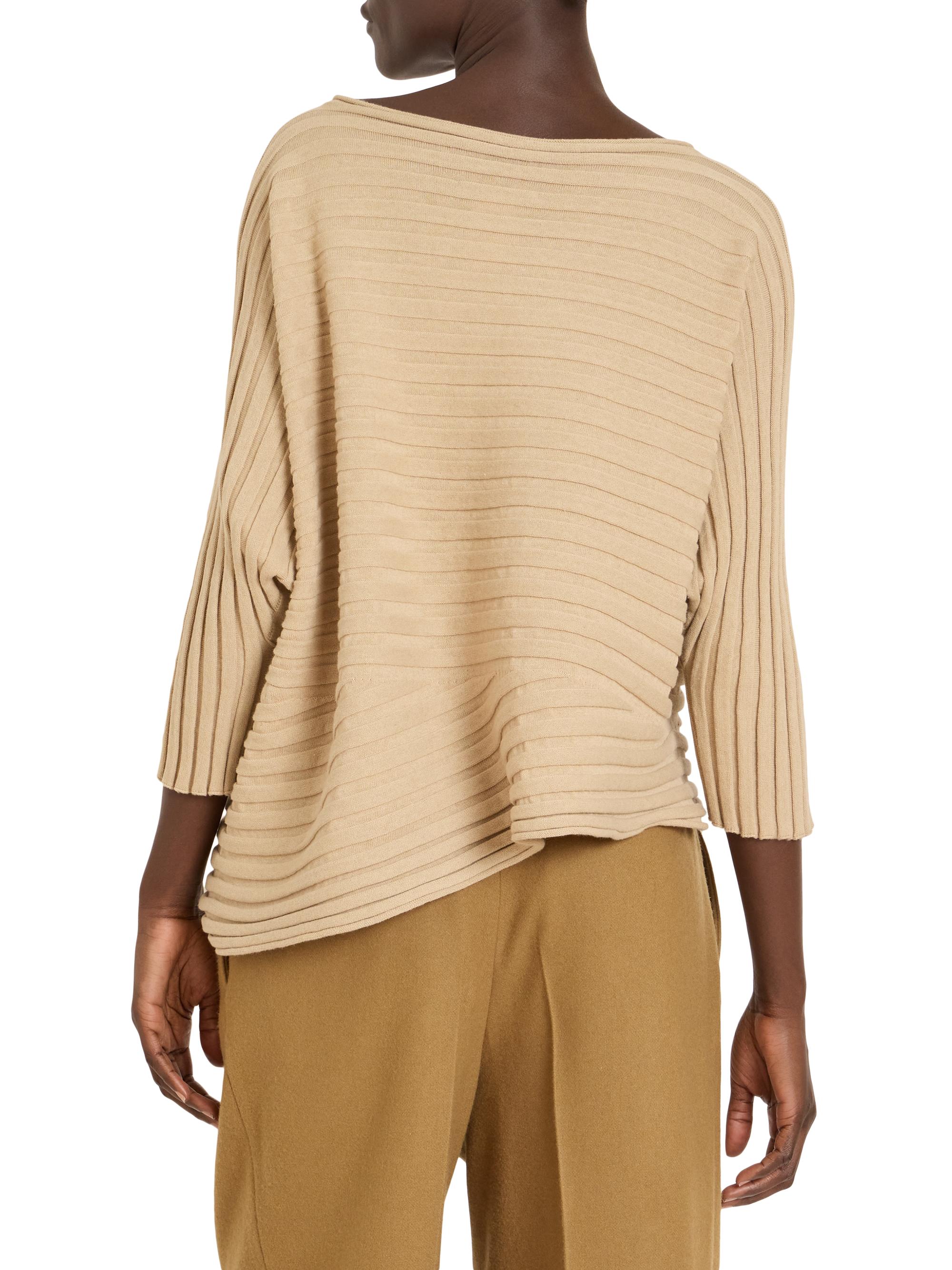 ISSEY MIYAKE ベージュ Vネック ニット Issey Miyake Draped Rib-Knit Cotton-Cashmere Top | Saks Fifth Avenue
