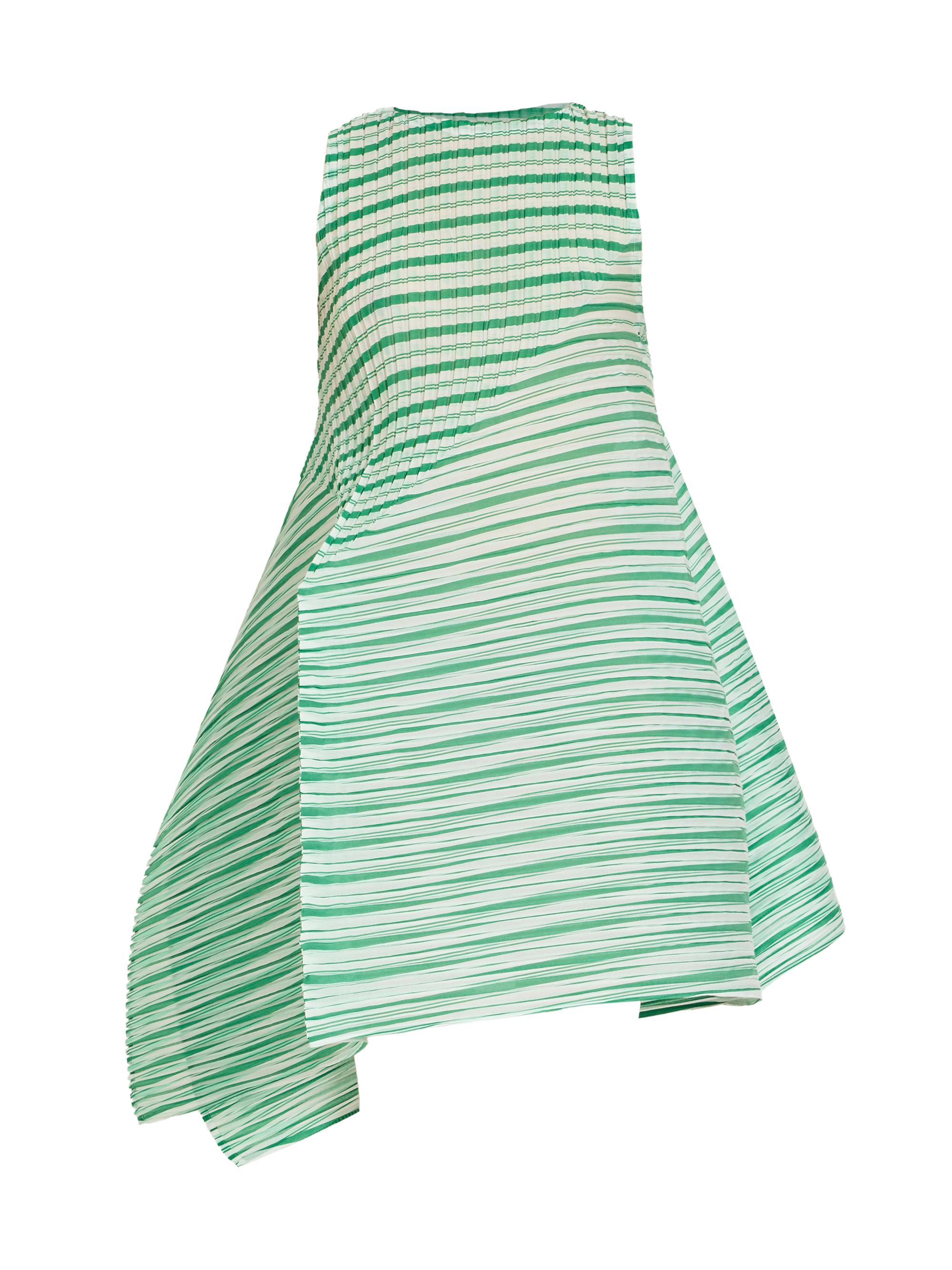 Issey Miyake Generic Stripes Machine Pleats Minidress | Saks Fifth