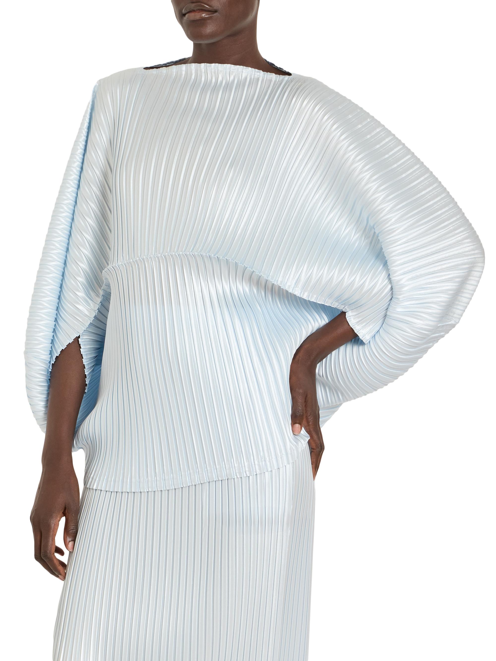 Issey Miyake Glossed Metal Pleats Cape Top | Saks Fifth Avenue