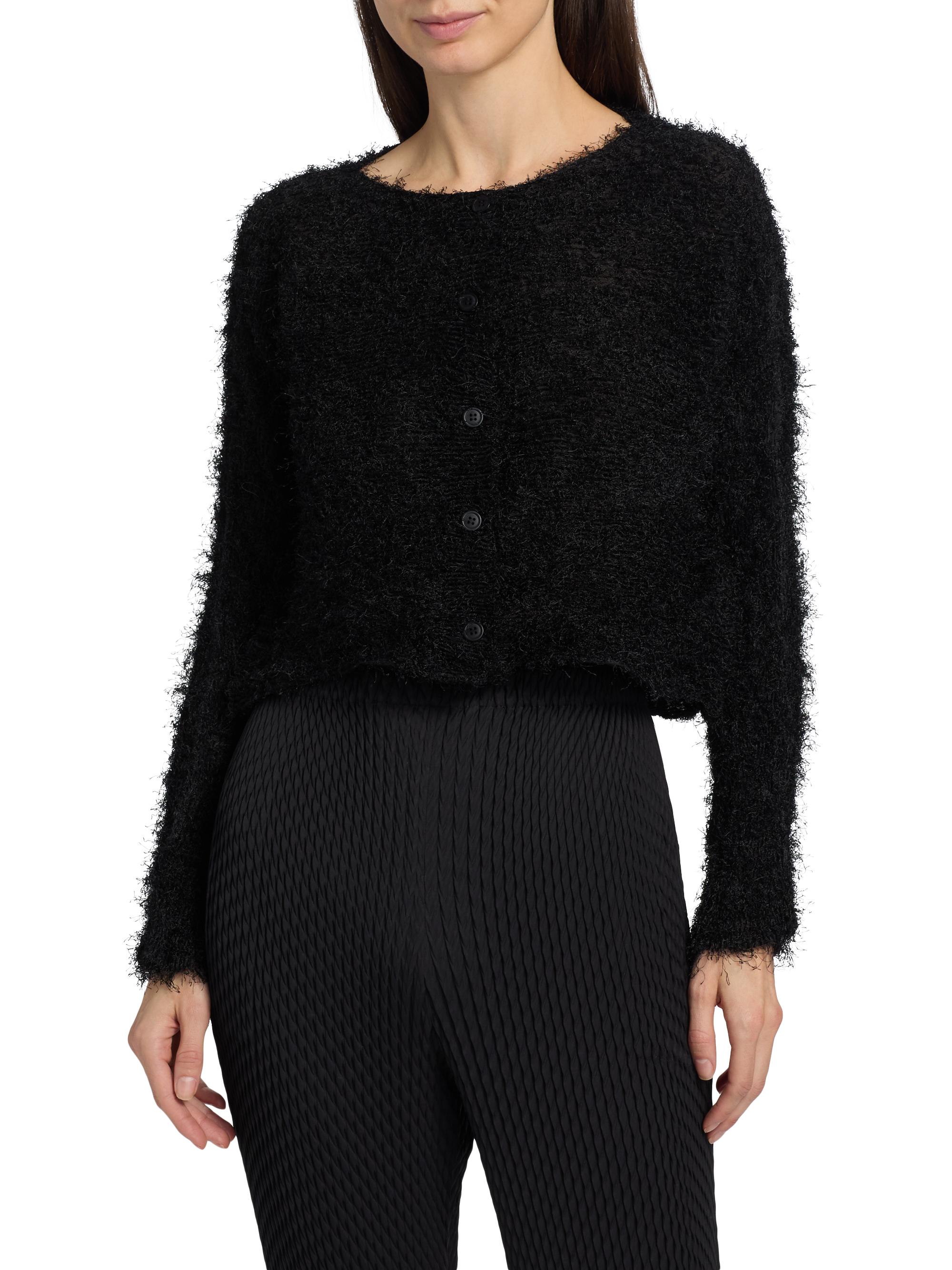 Issey Miyake Shifted Fuzzy Pleats Cardigan | Saks Fifth Avenue