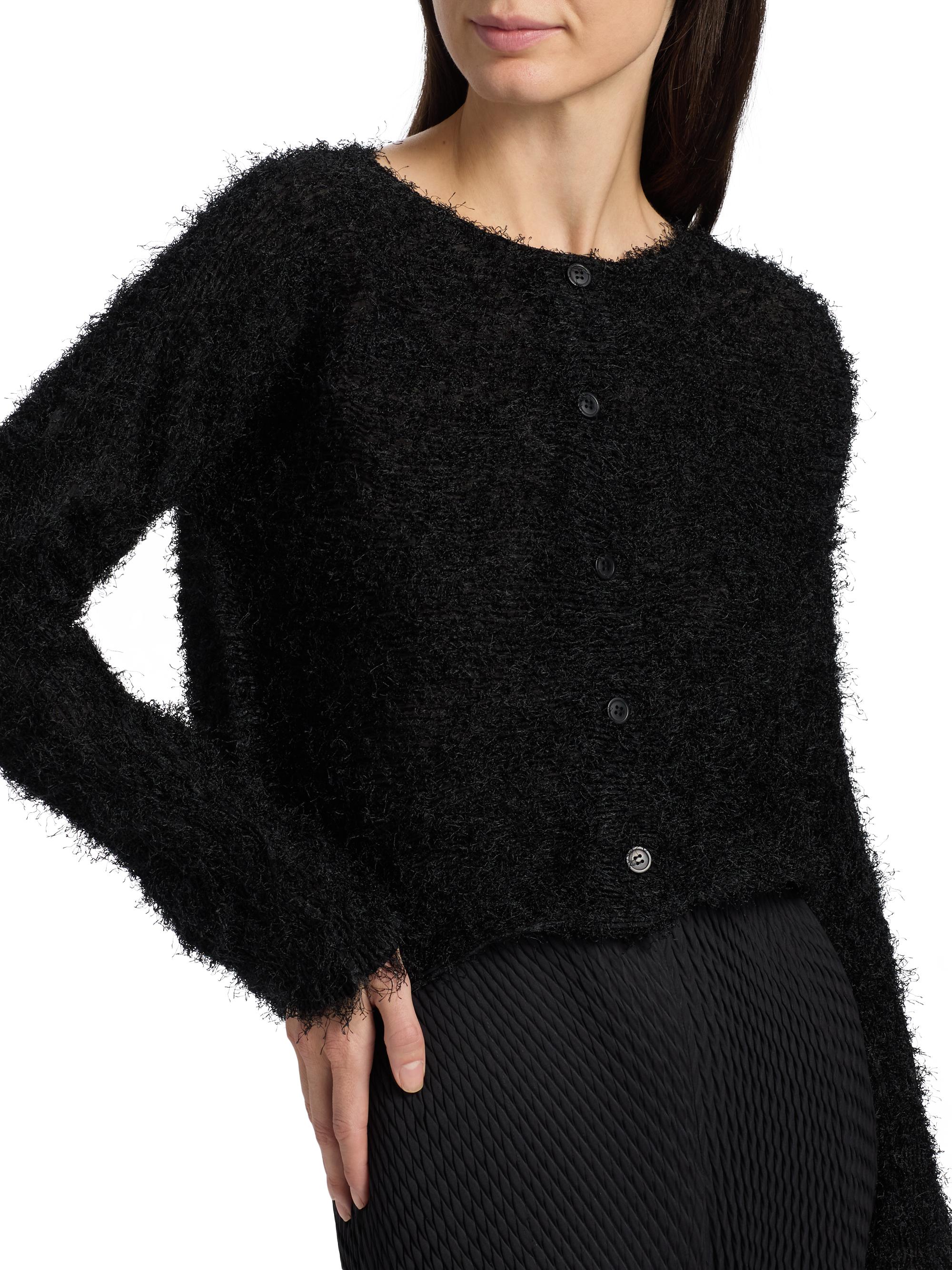 Issey Miyake Shifted Fuzzy Pleats Cardigan | Saks Fifth Avenue
