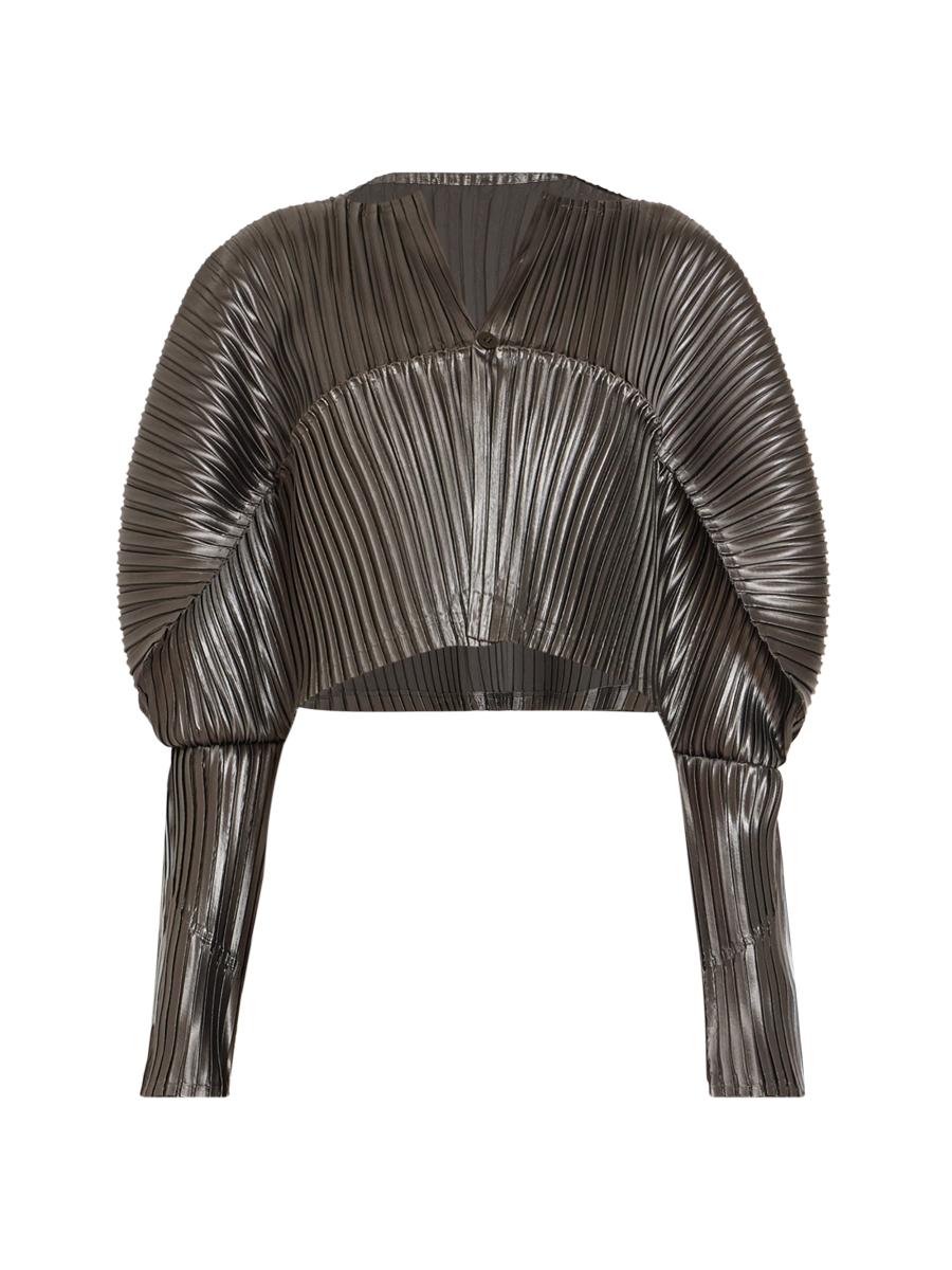 Issey Miyake Glossed Metal Pleats Cardigan | Saks Fifth Avenue