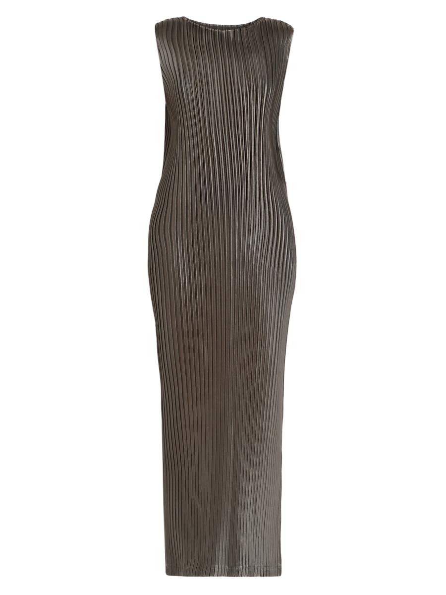 Issey Miyake Glossed Metal Pleats Maxi Dress | Saks Fifth Avenue