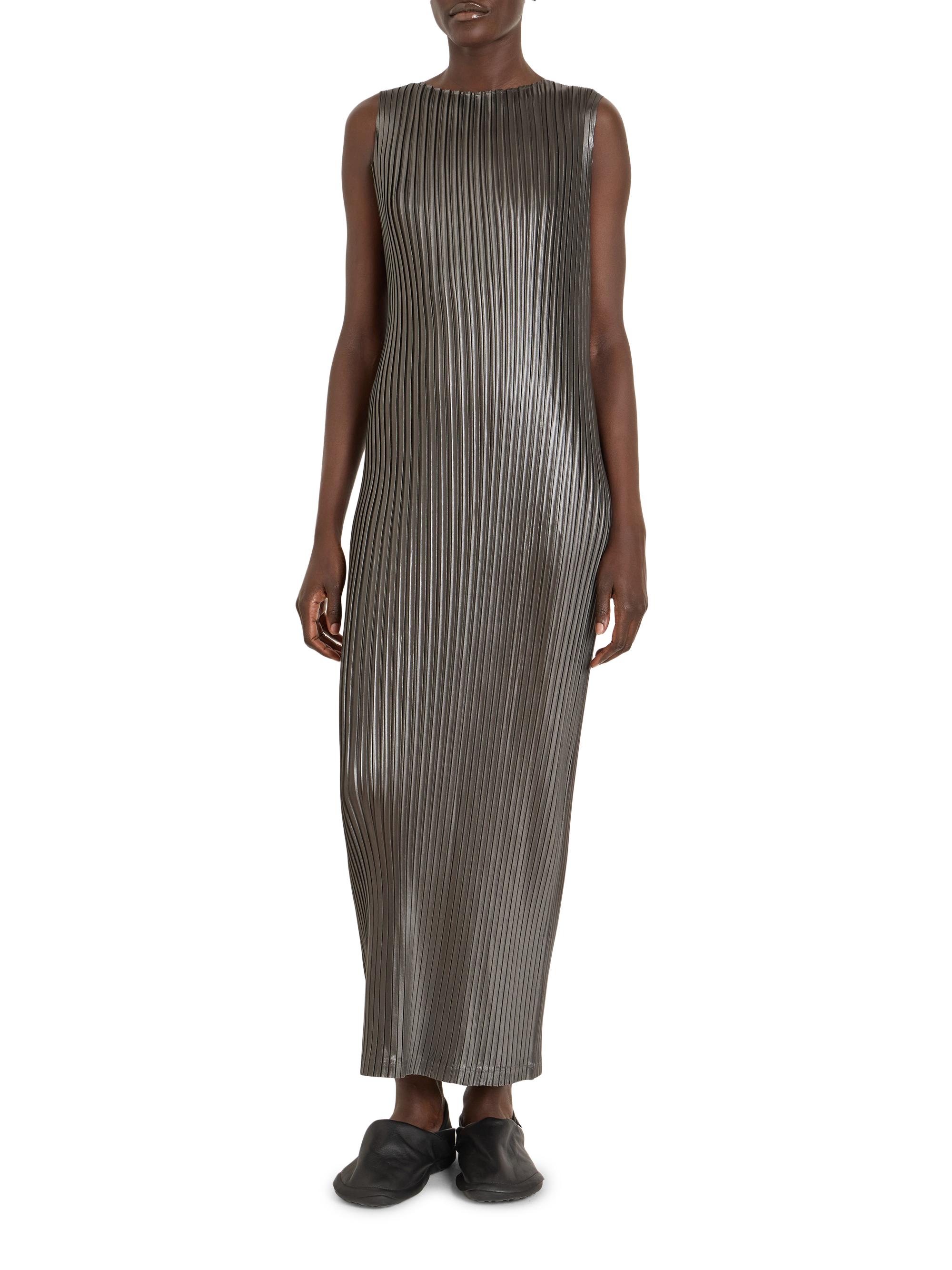 Issey Miyake Glossed Metal Pleats Maxi Dress | Saks Fifth Avenue