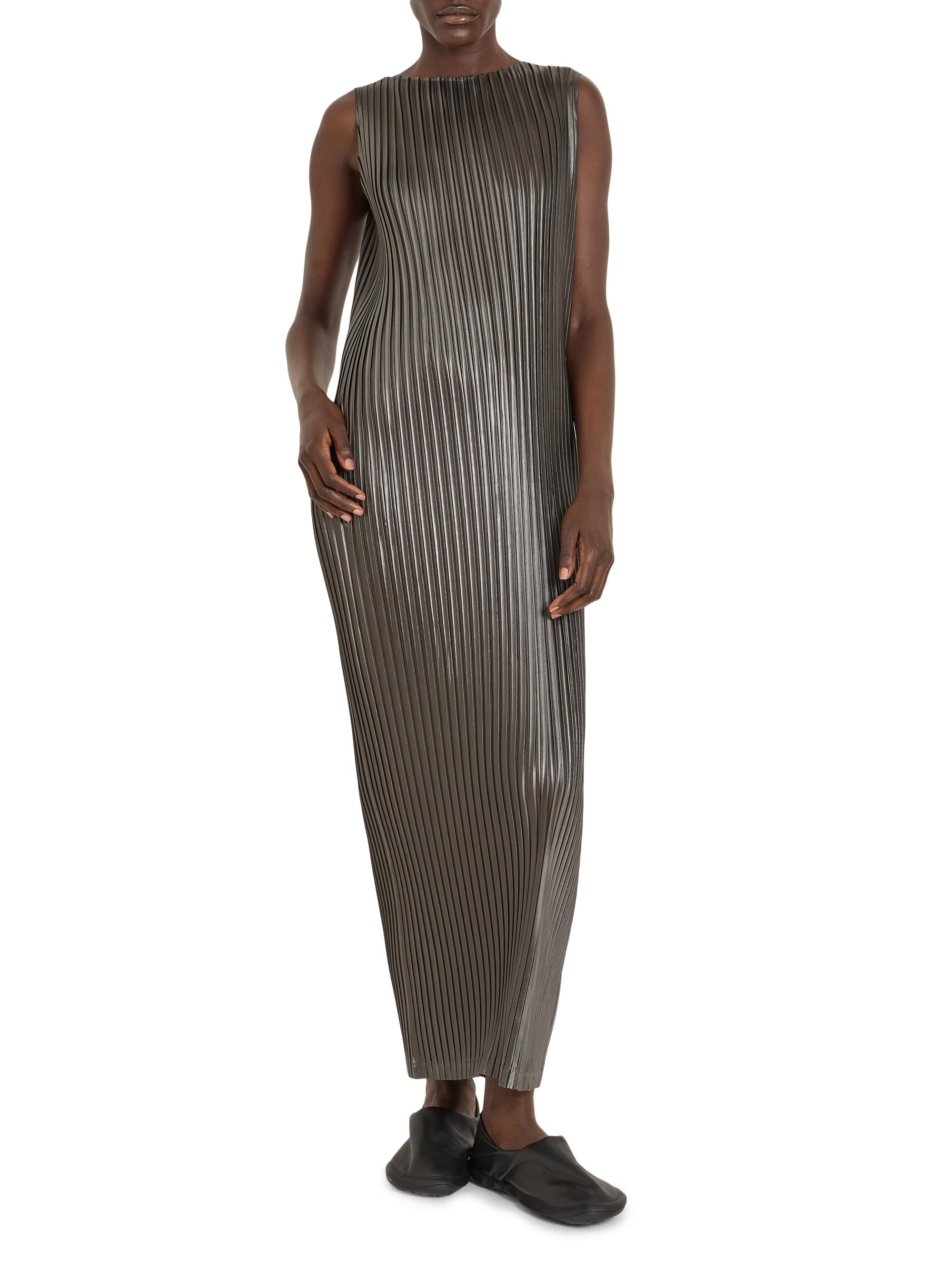 Issey Miyake Glossed Metal Pleats Maxi Dress | Saks Fifth Avenue