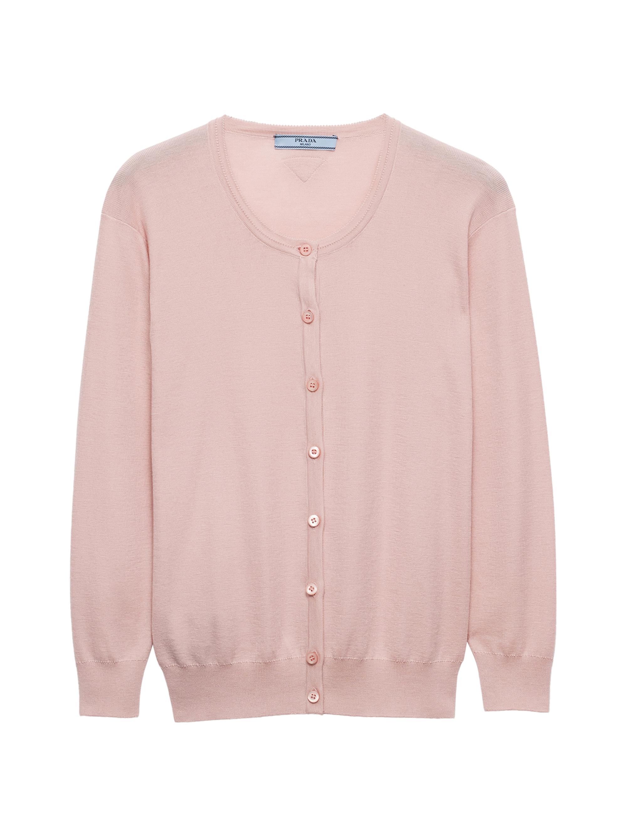 Prada Women's Cotton and Silk Knit Cardigan - Pink