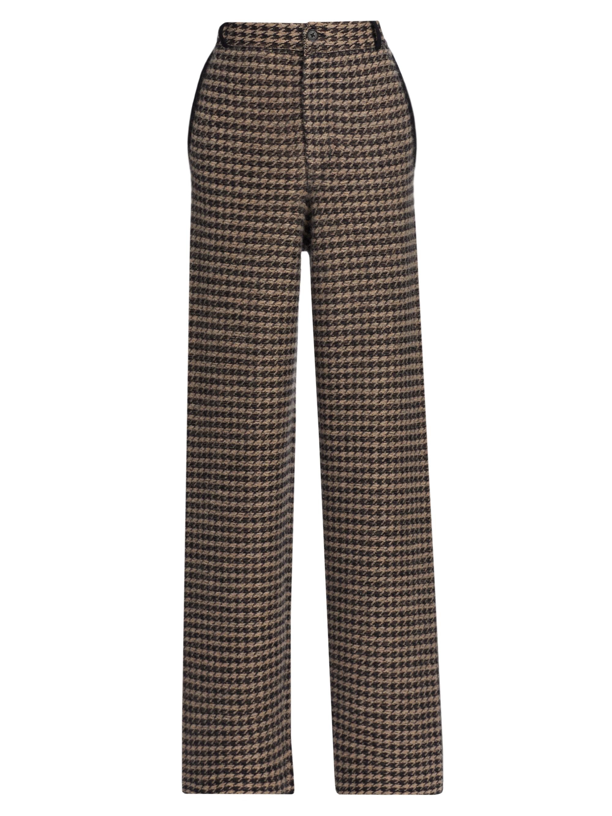 Guest in Residence Women's Houndstooth Cashmere Trousers - Black Dune