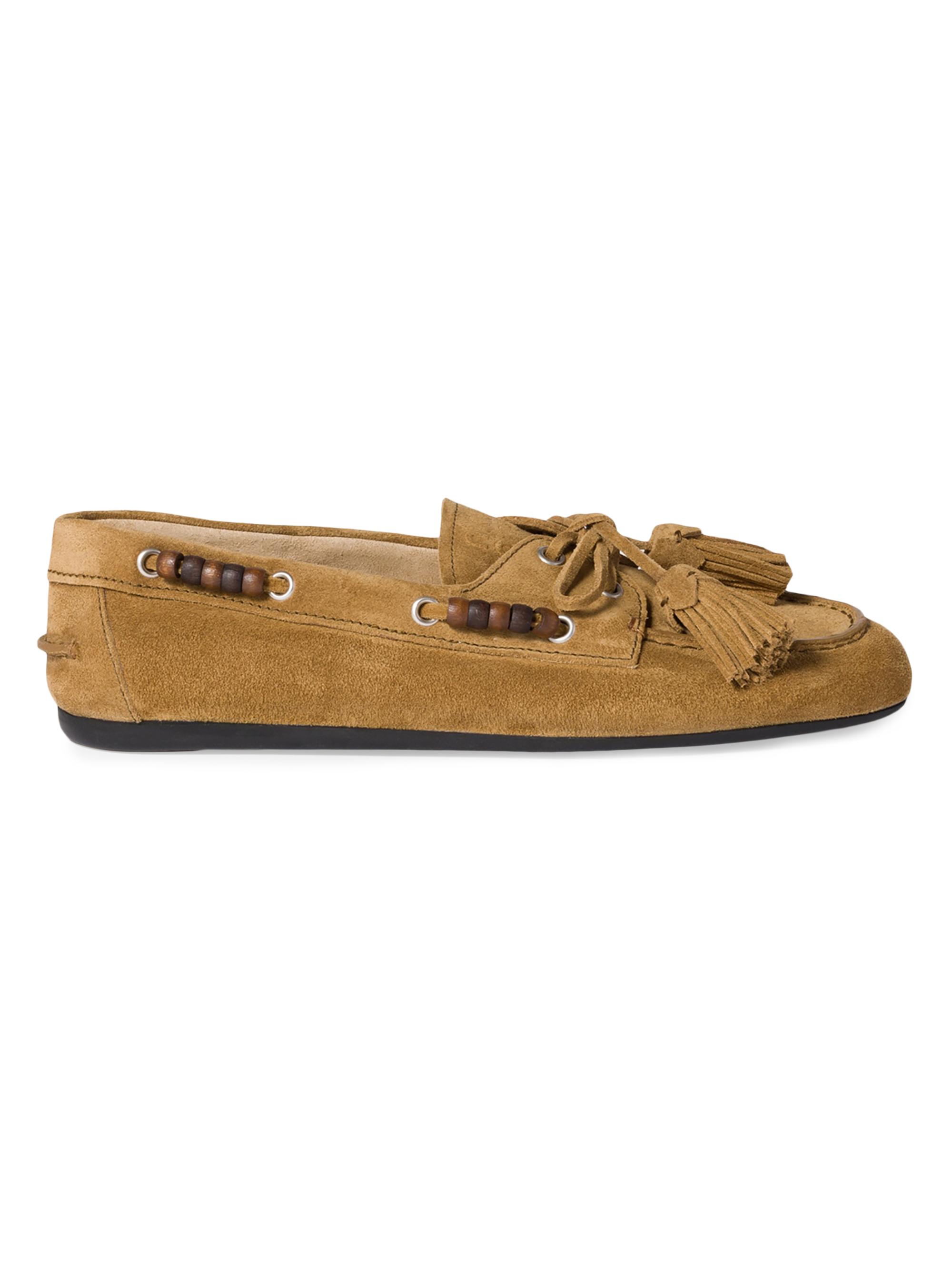 Miu Miu Unlined Bleached Leather Boat Shoes | Saks Fifth Avenue
