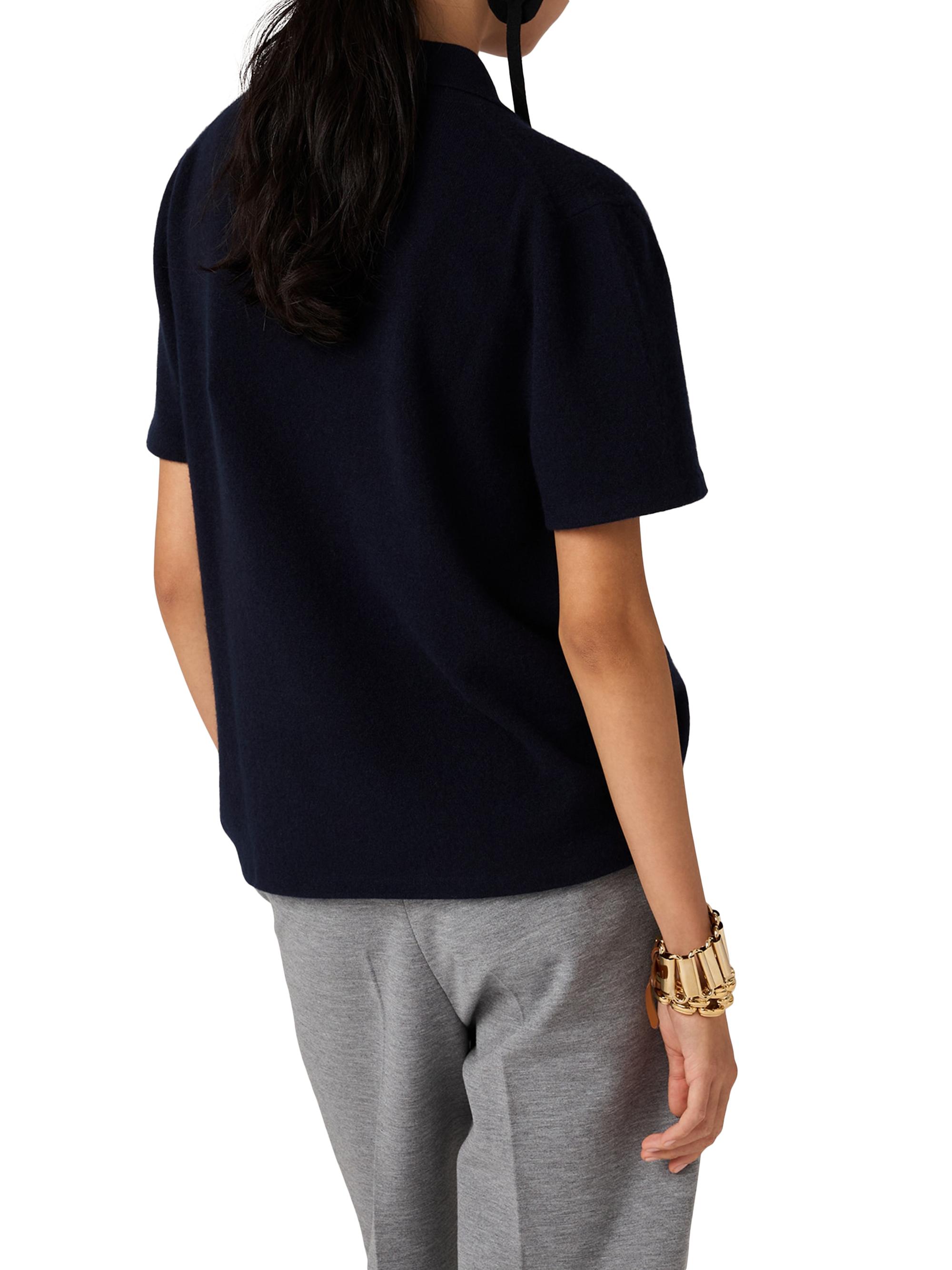 トップス prada archives knit polo navy miumiu 2022 Cable-Knit Polo Top - Miu Miu | ReSee