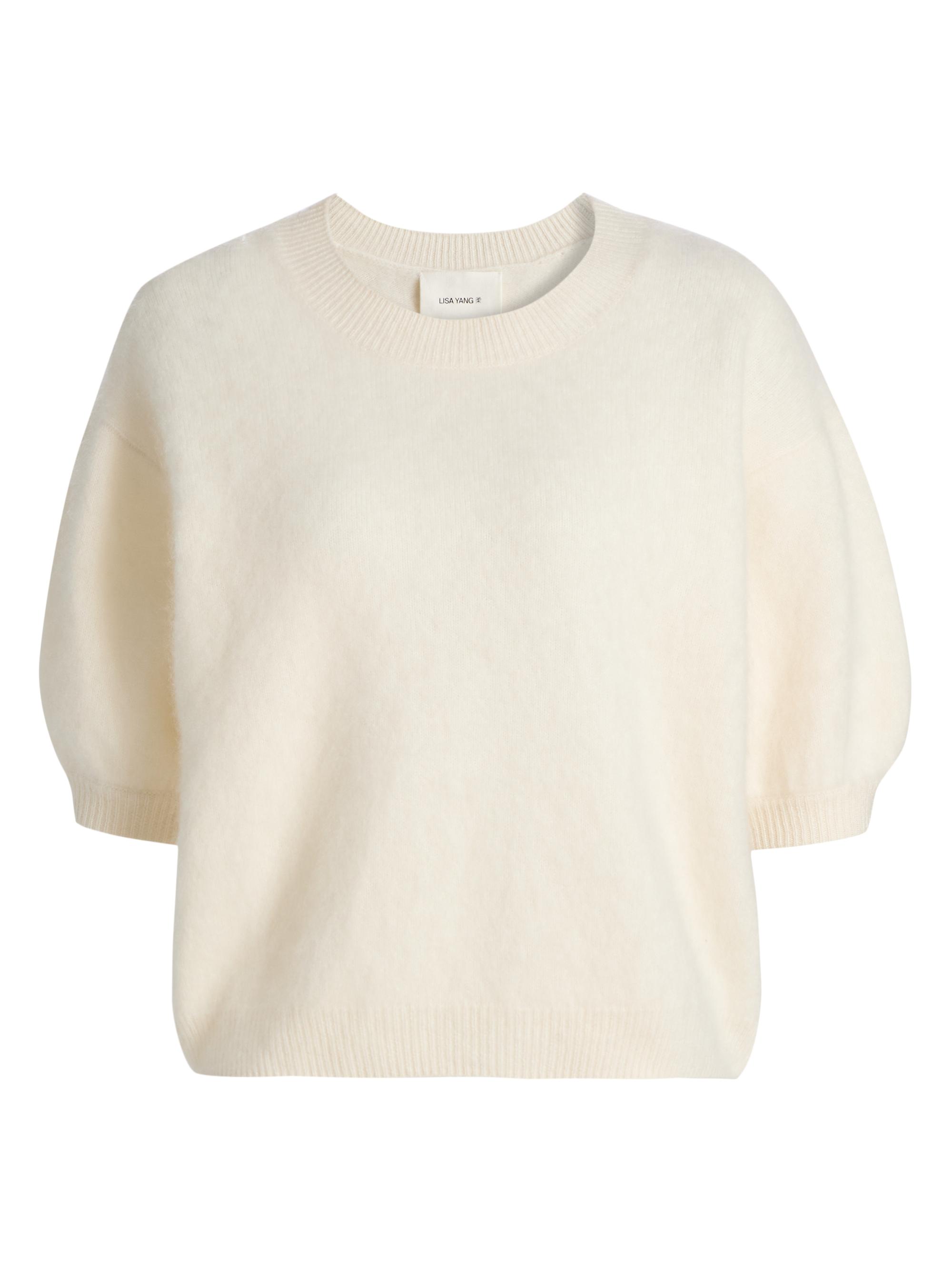 Lisa Yang Women's Juniper Cashmere Crop Sweater - Cream