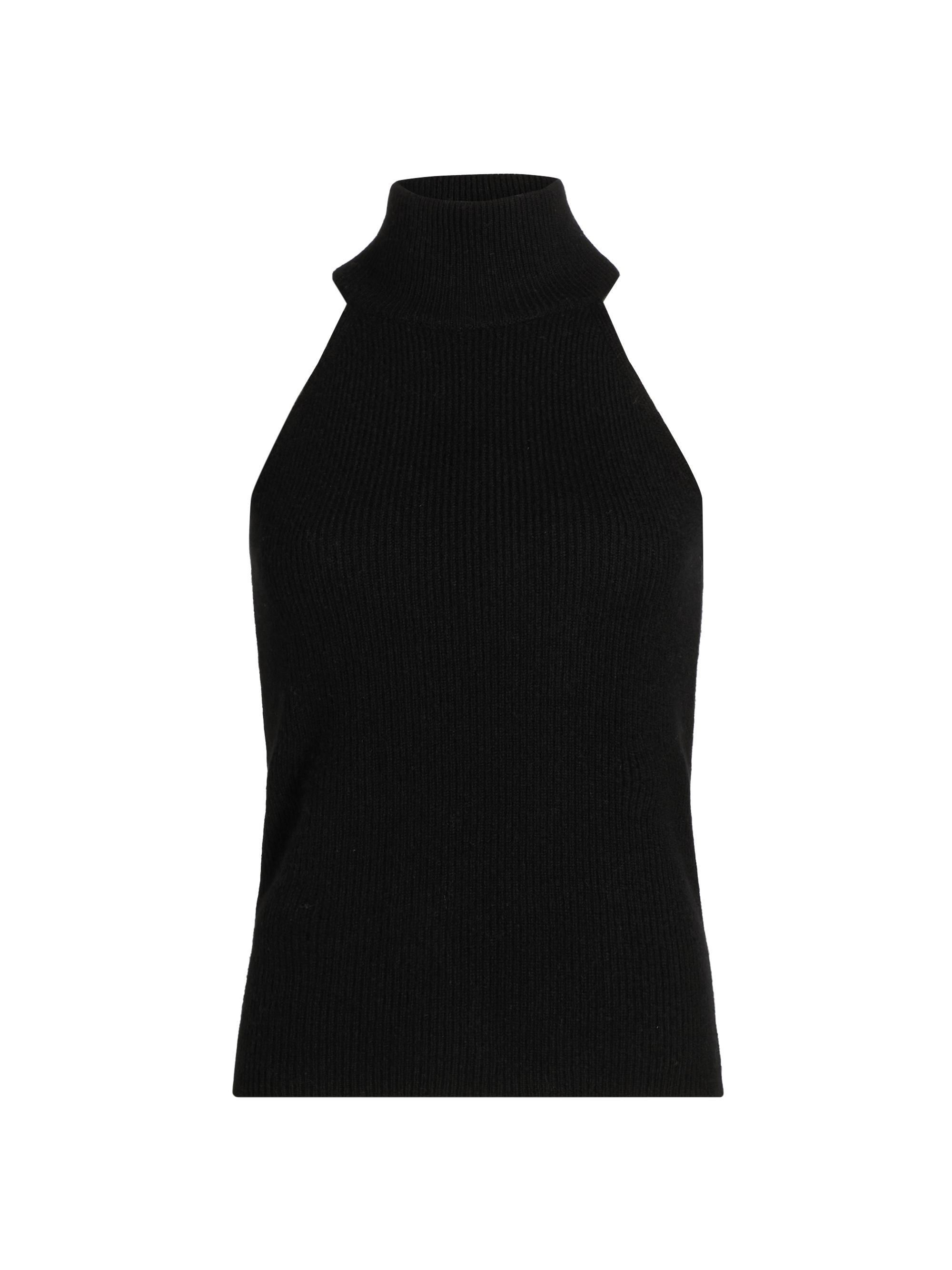 Lisa Yang Women's Freya Cashmere Turtleneck Tank - Black