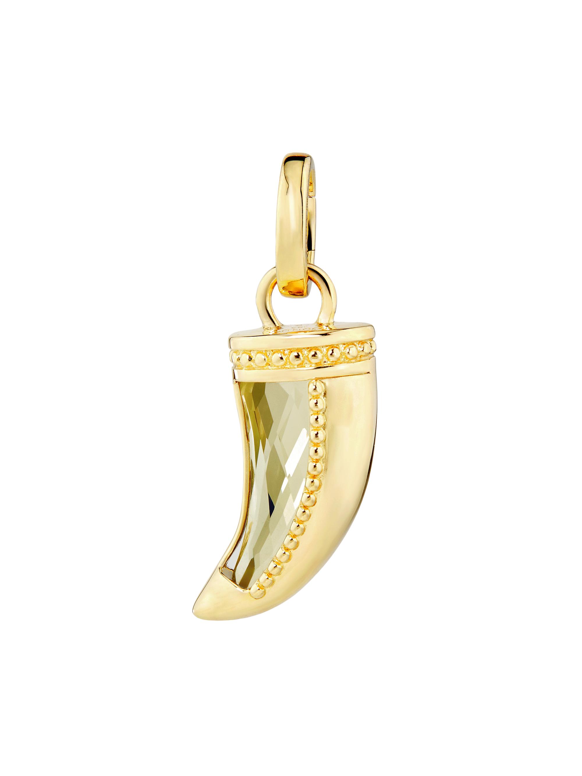 Protection La Loba 18K Yellow Gold & Prasiolite Claw Pendant