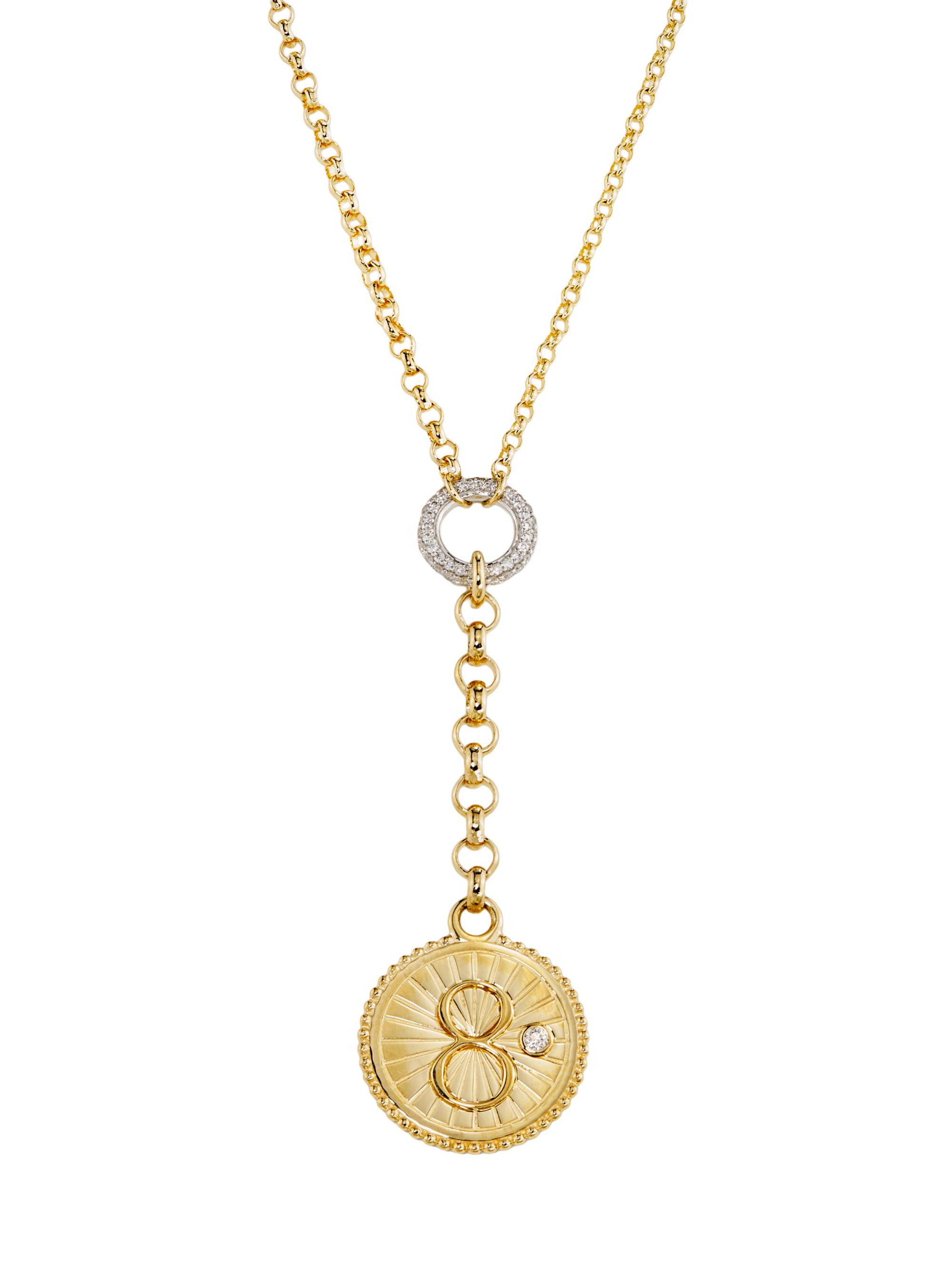 Foundrae Women's Karma 18K Yellow Gold & 0.26 TCW Diamond "8" Pendant Necklace - Yellow Gold