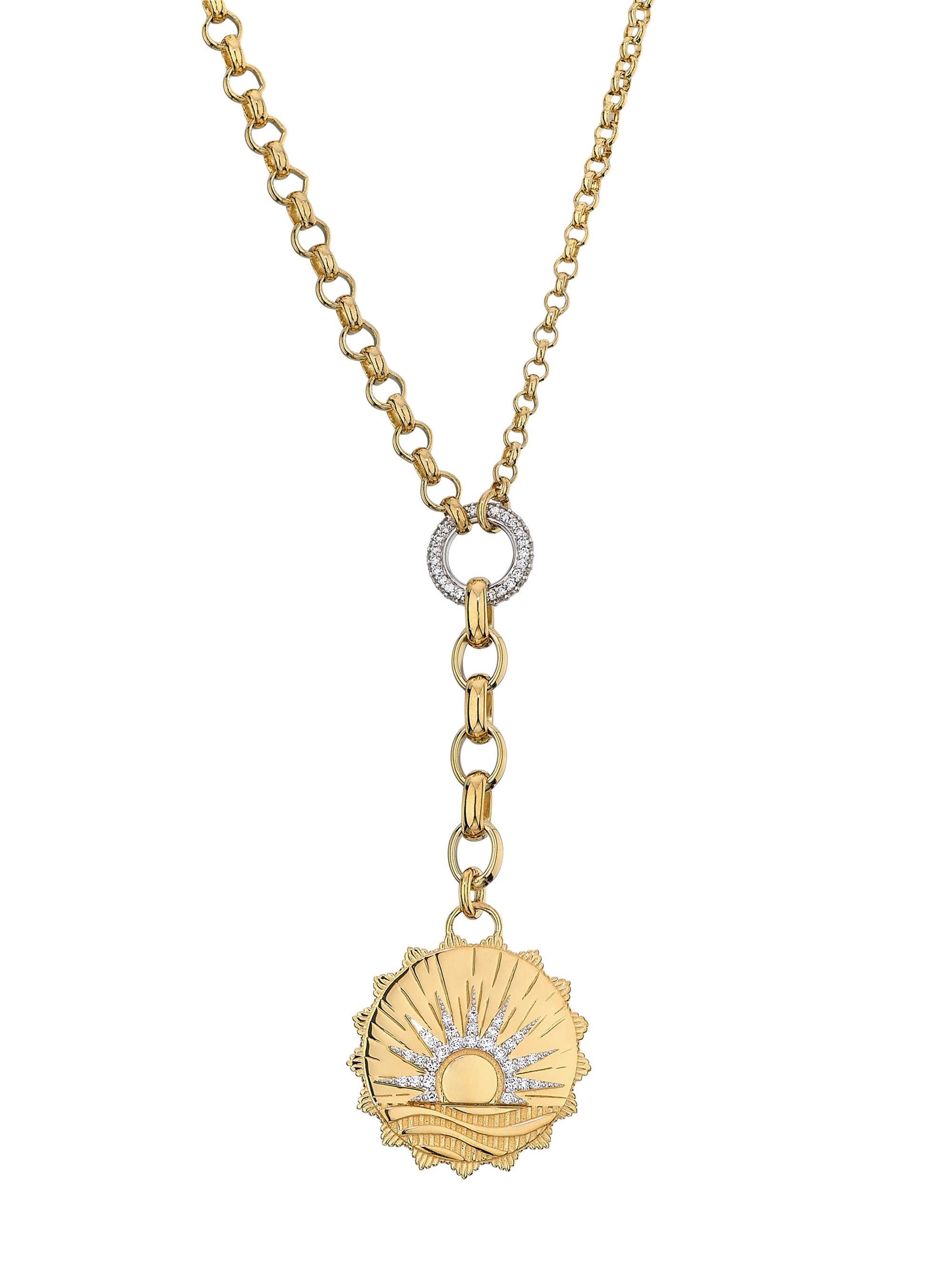 Foundrae Women's Internal Compass New Beginnings 18K Yellow Gold & 0.35 TCW Diamond Horizon Pendant Necklace - Yellow Gold