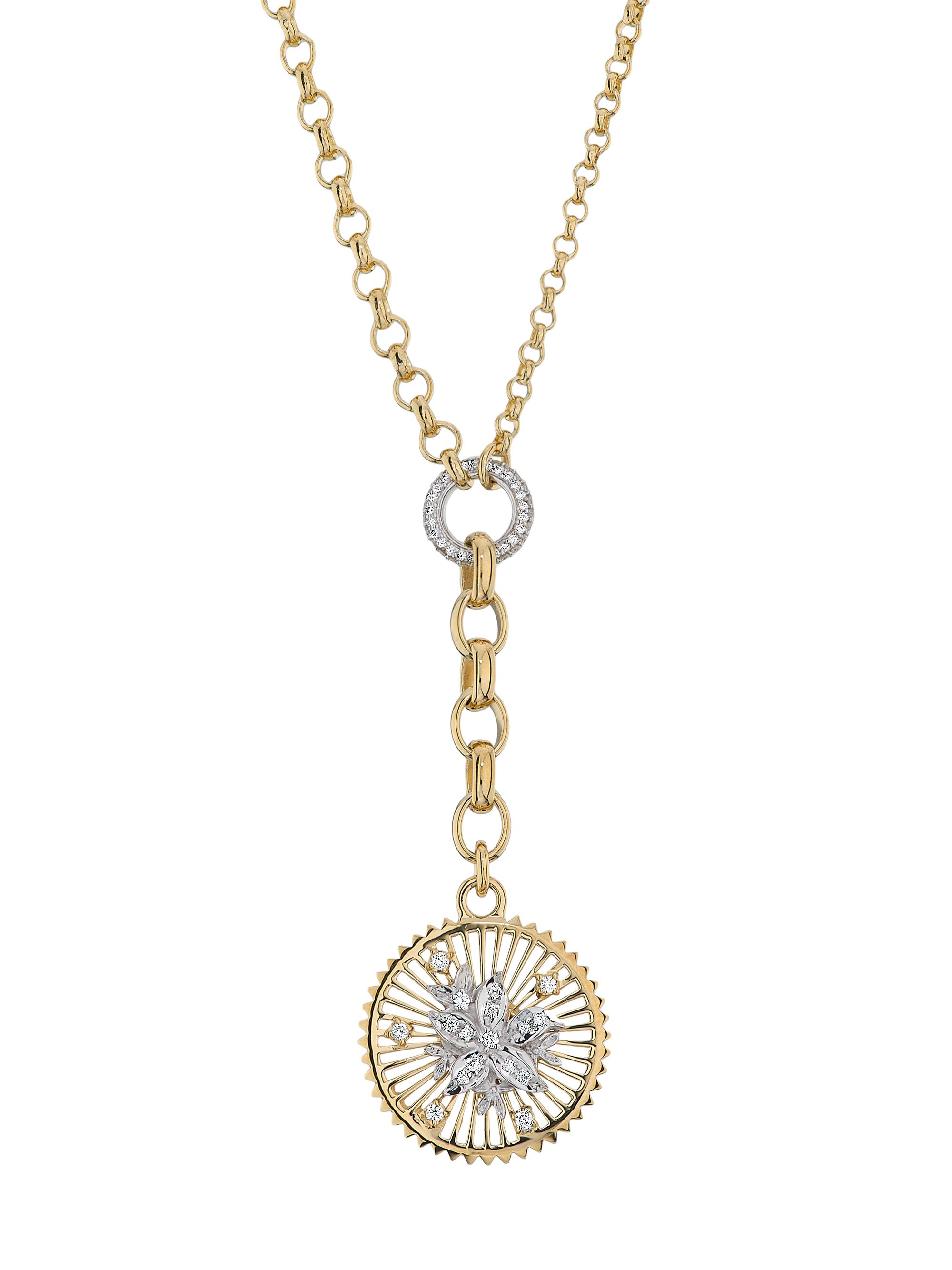 Foundrae Women's Resilience Two-Tone 18K Gold & 0.38 TCW Diamond Wildflower Pendant Necklace - Yellow Gold