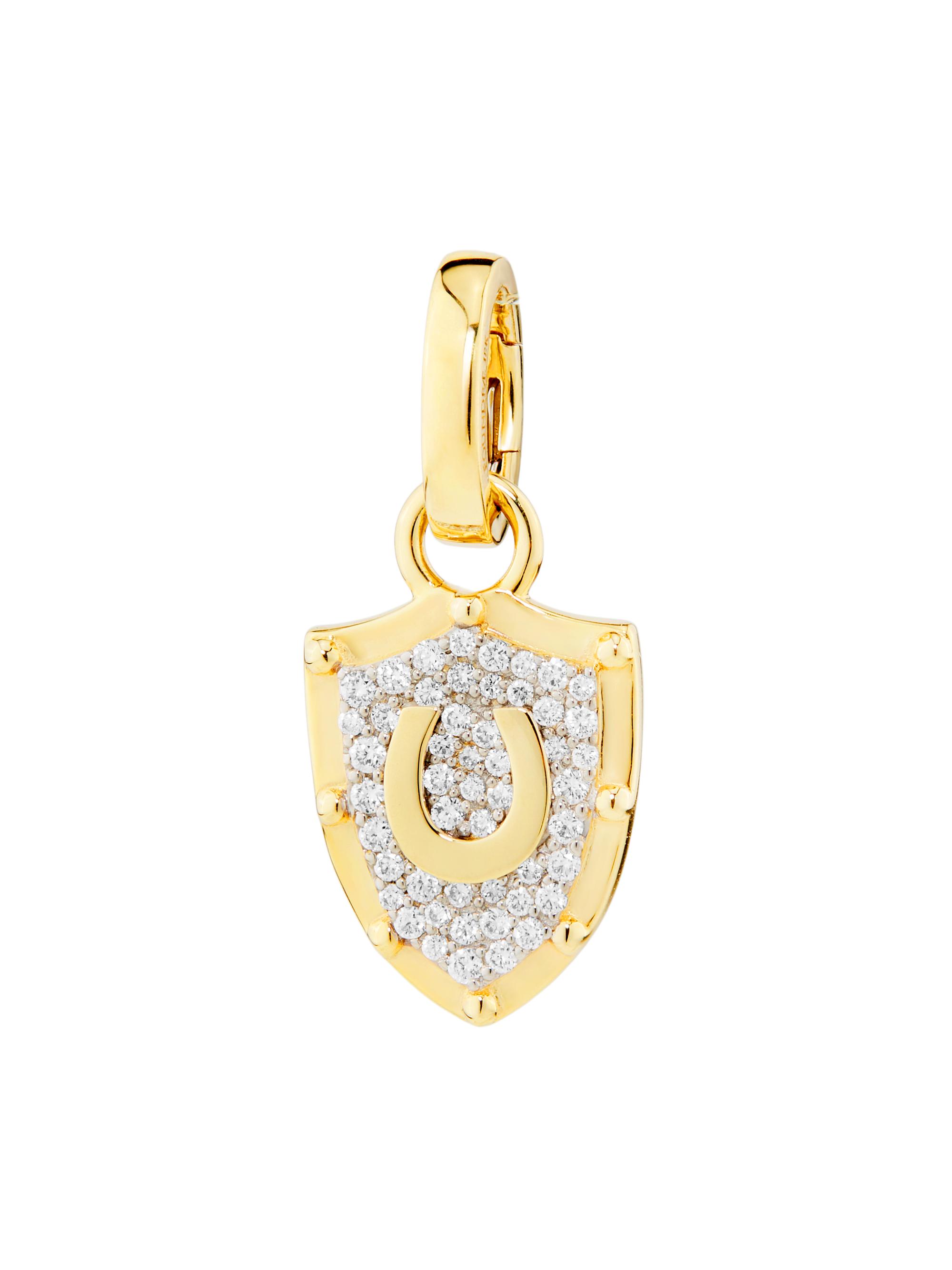 Foundrae Women's Protection 18K Yellow Gold & 0.19 TCW Diamond Miniature Horseshoe Crest Pendant - Yellow Gold