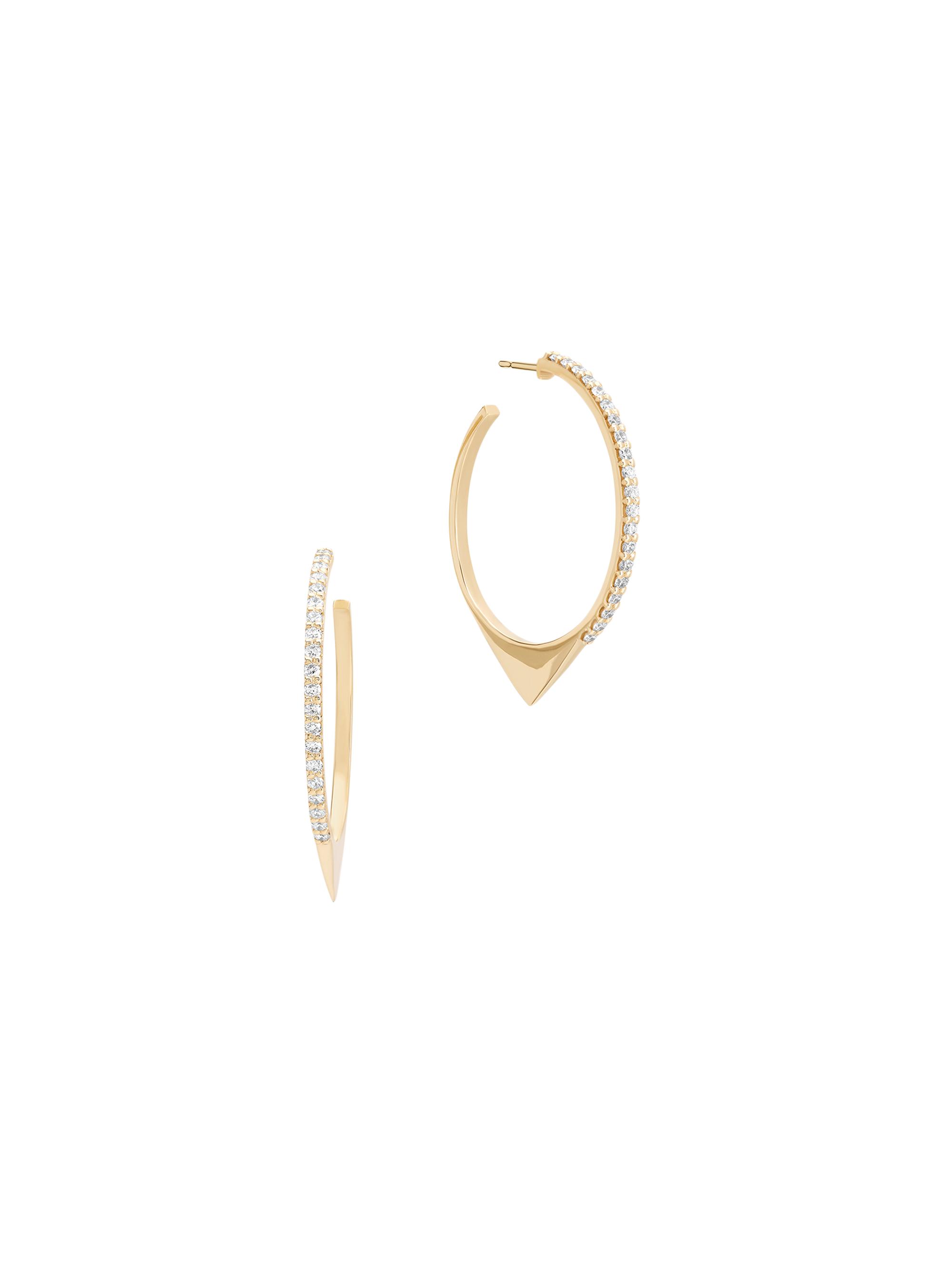 Lana Women's Eclipse 14K Yellow Gold & 0.30 TCW Diamond Hoop Earrings - Yellow Gold