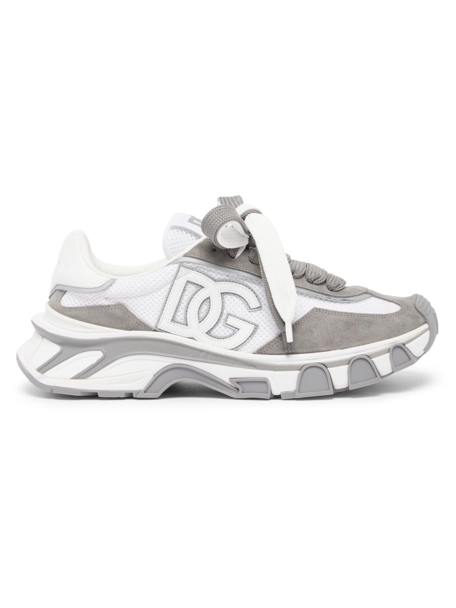 Dolce&Gabbana Logo Two-Tone Nylon & Suede Low-Top Sneakers | Saks