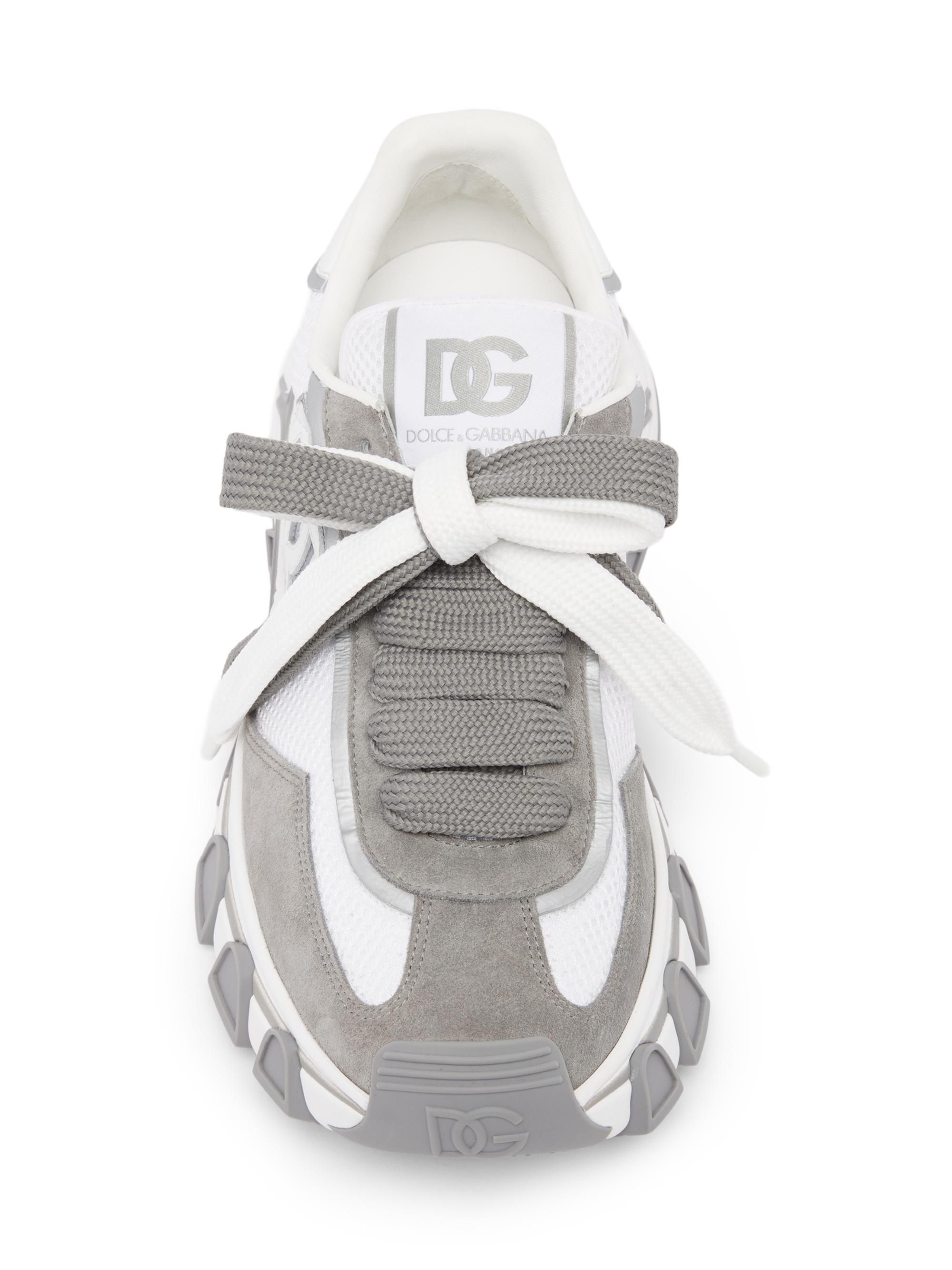 Dolce&Gabbana Logo Two-Tone Nylon & Suede Low-Top Sneakers | Saks