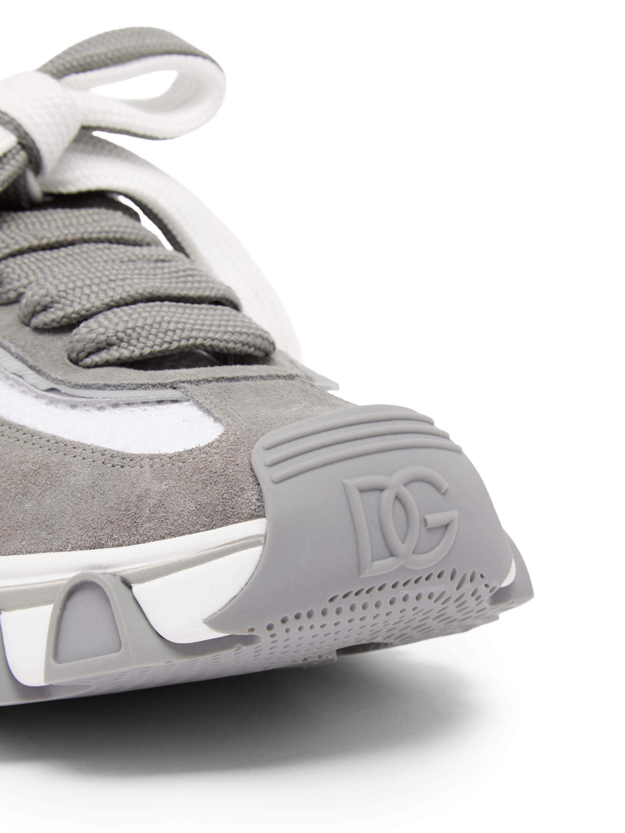 D&G グレー Dolce&Gabbana Logo Two-Tone Nylon & Suede Low-Top Sneakers | Saks