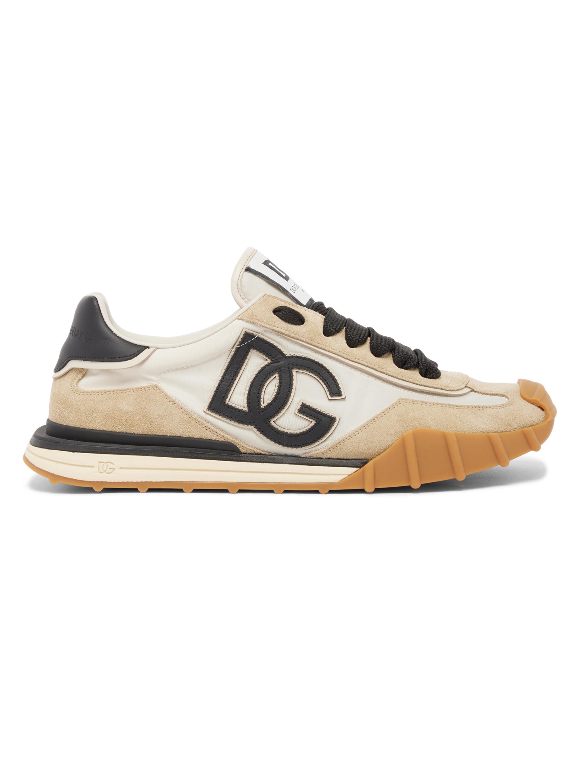 Dolce & Gabbana Men's Logo Nylon & Suede Low-Top Sneakers - Black