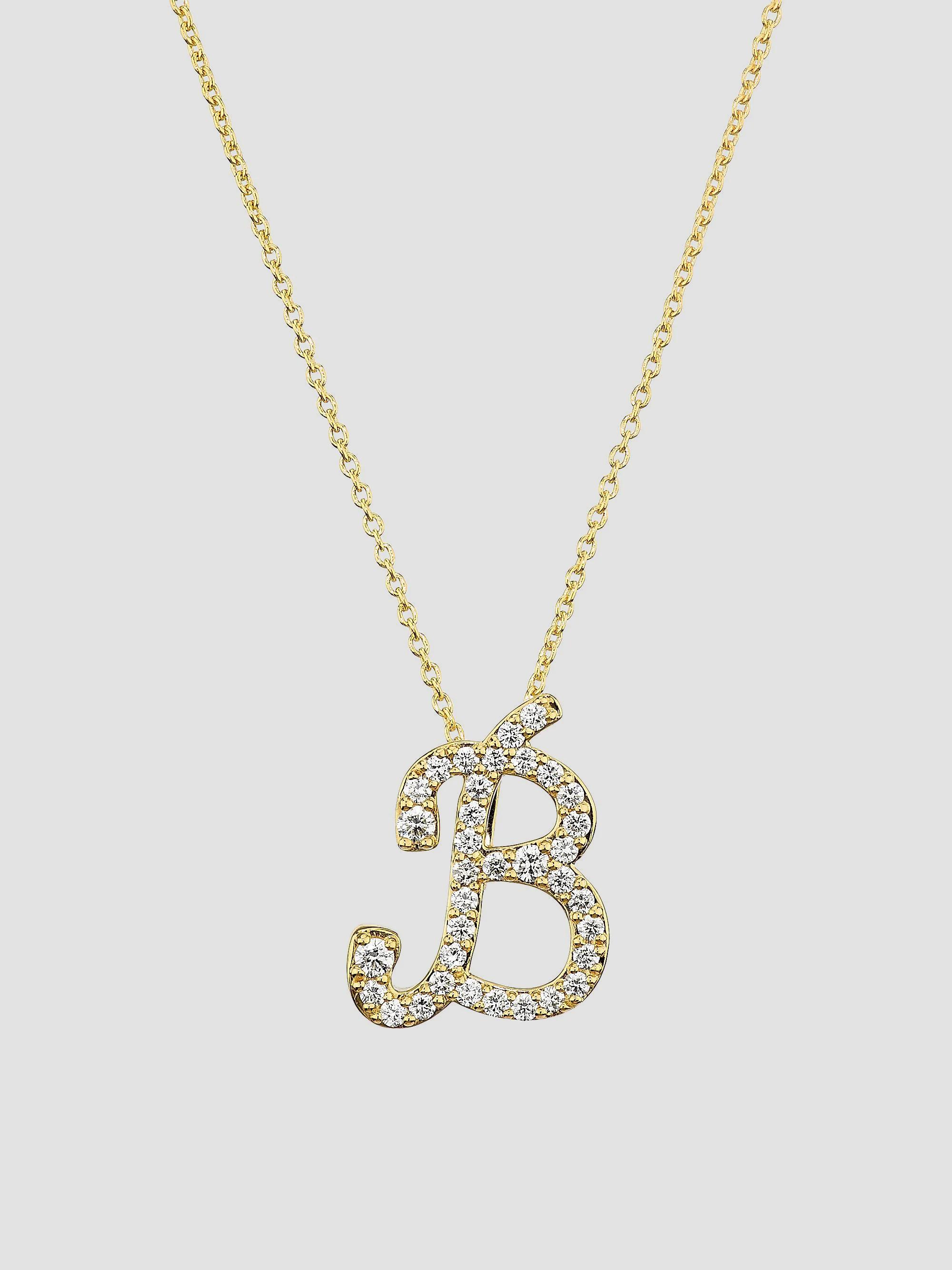 Roberto Coin Women's Tiny Treasures Script Initial 18K Yellow Gold, Ruby & 0.24-0.34 TCW Diamond Pendant Necklace - Initial B