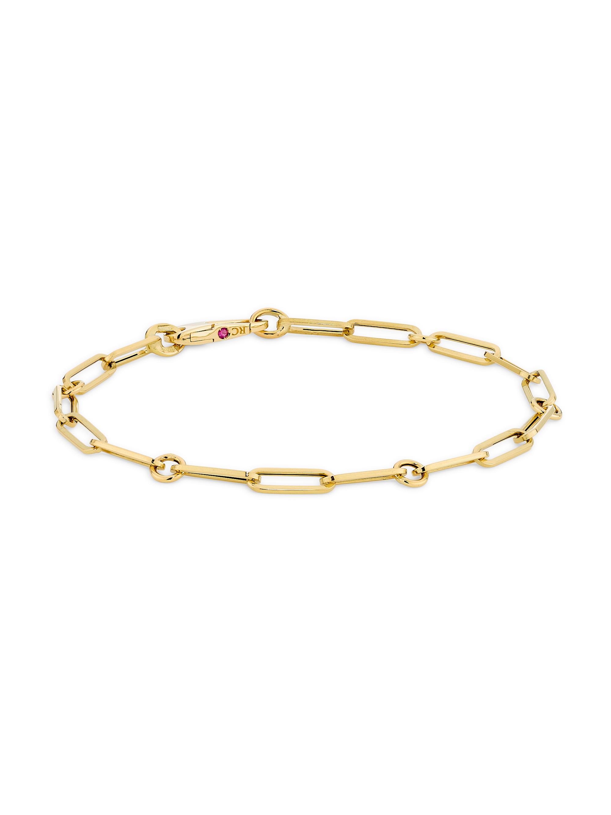 Roberto Coin Women's Tiny Treasures 18K Yellow Gold Paper Clip Chain Bracelet - Yellow Gold