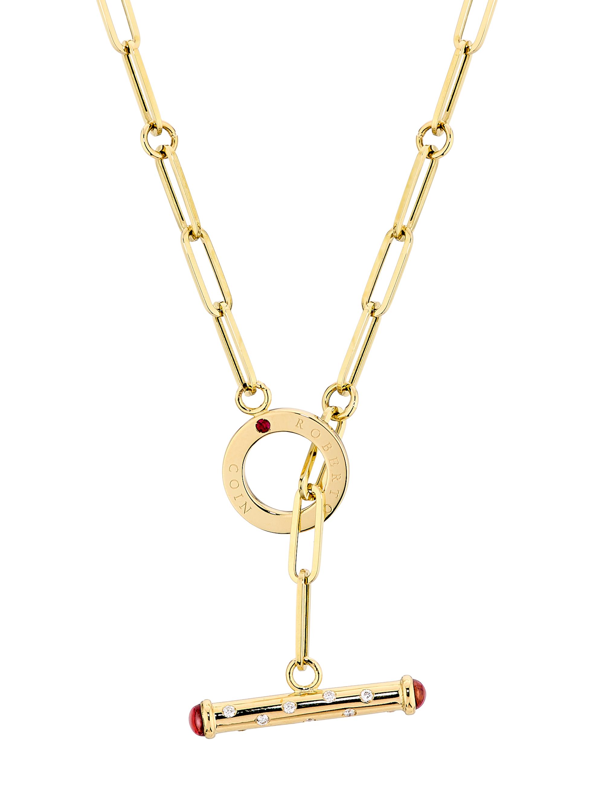 Roberto Coin Women's Tiny Treasures 18K Yellow Gold & 0.11 TCW Diamond Link Chain Necklace - Yellow Gold