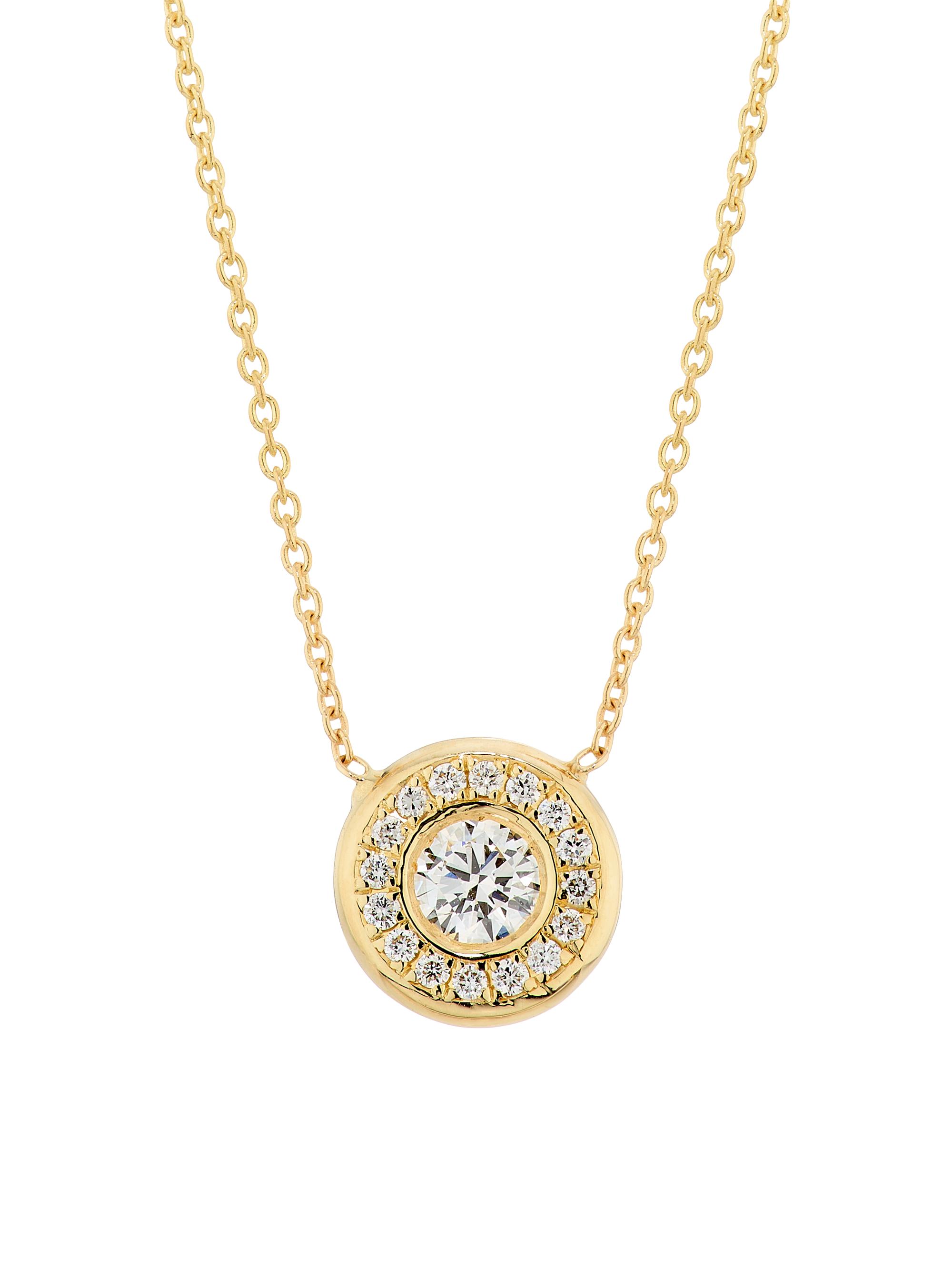 Roberto Coin Women's Tiny Treasures 18K Gold & 0.28 TCW Diamond Halo Pendant Necklace - Yellow Gold