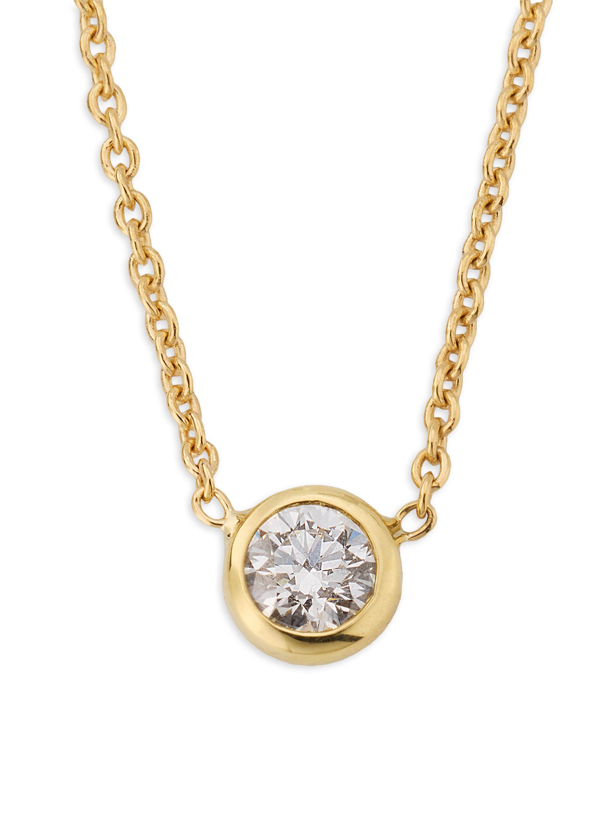 Roberto Coin Women's Tiny Treasures 18K White Gold & 0.10 TCW Diamond Pendant Necklace - Yellow Gold