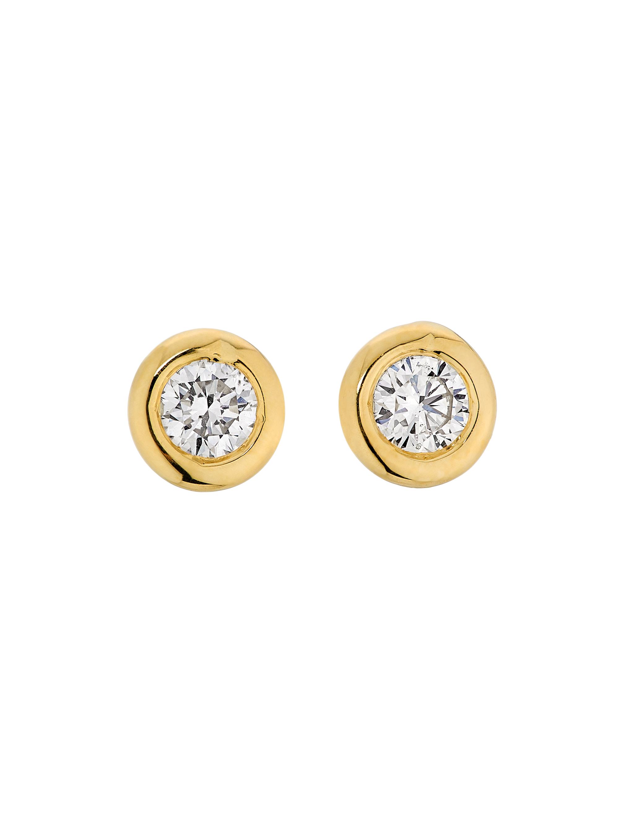 Roberto Coin Women's Tiny Treasures  18K White Gold, Ruby & 0.38 TCW Diamond Stud Earrings - Yellow Gold
