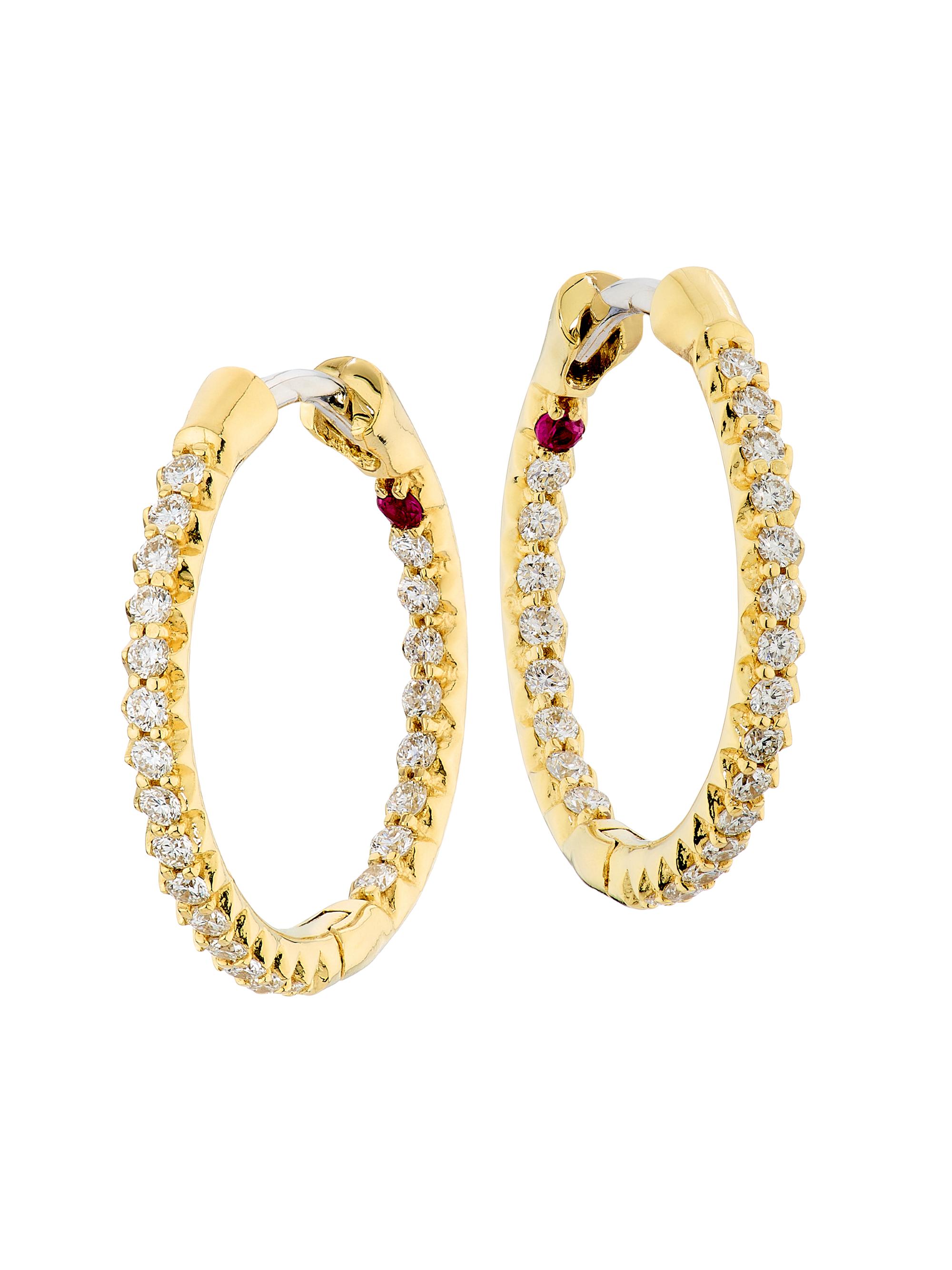 Roberto Coin Women's Tiny Treasures 18K Gold & 0.40 TCW Diamond Hoop Earrings - Yellow Gold