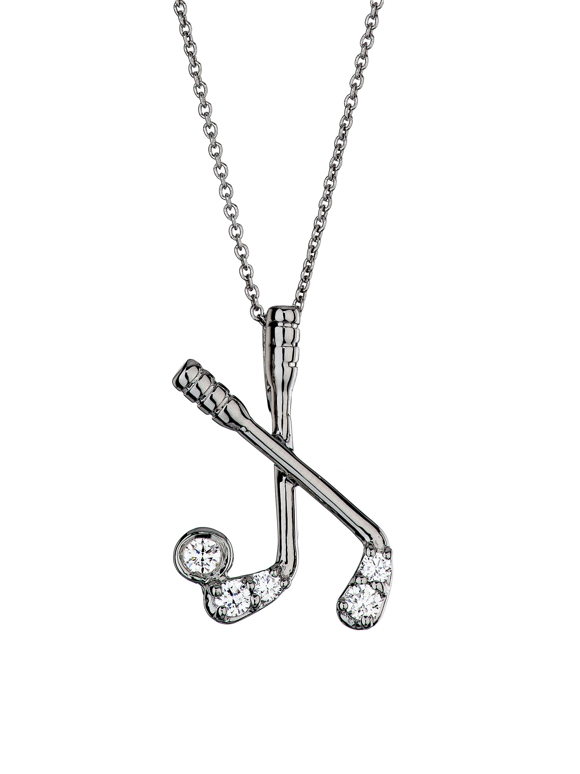 Roberto Coin Women's Tiny Treasures Golf Clubs 18K White Gold, Ruby & 0.21 TCW Diamond Necklace - White Gold