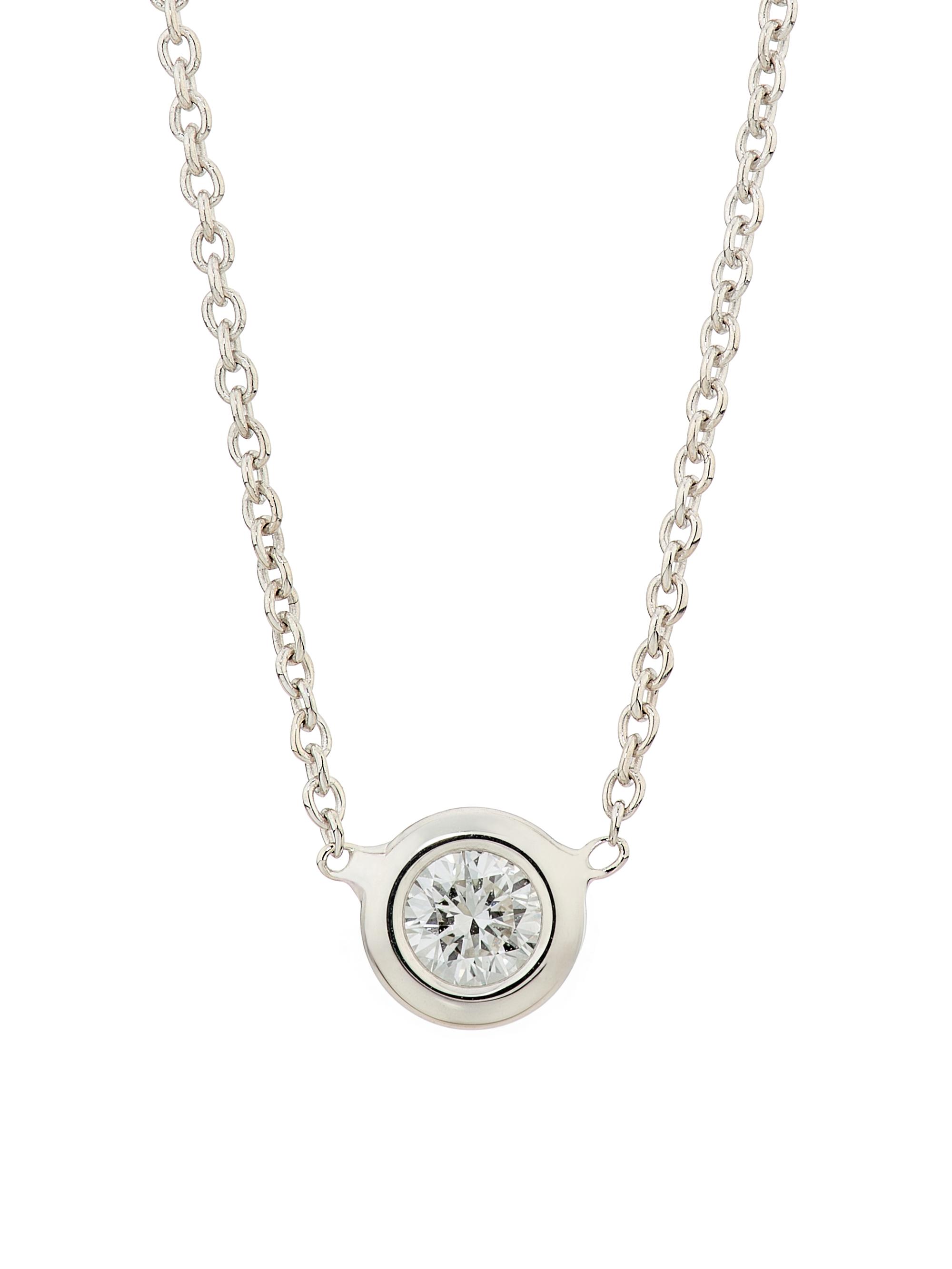 Roberto Coin Women's Tiny Treasures 18K Gold & 0.10 TCW Diamond Pendant Necklace - White Gold