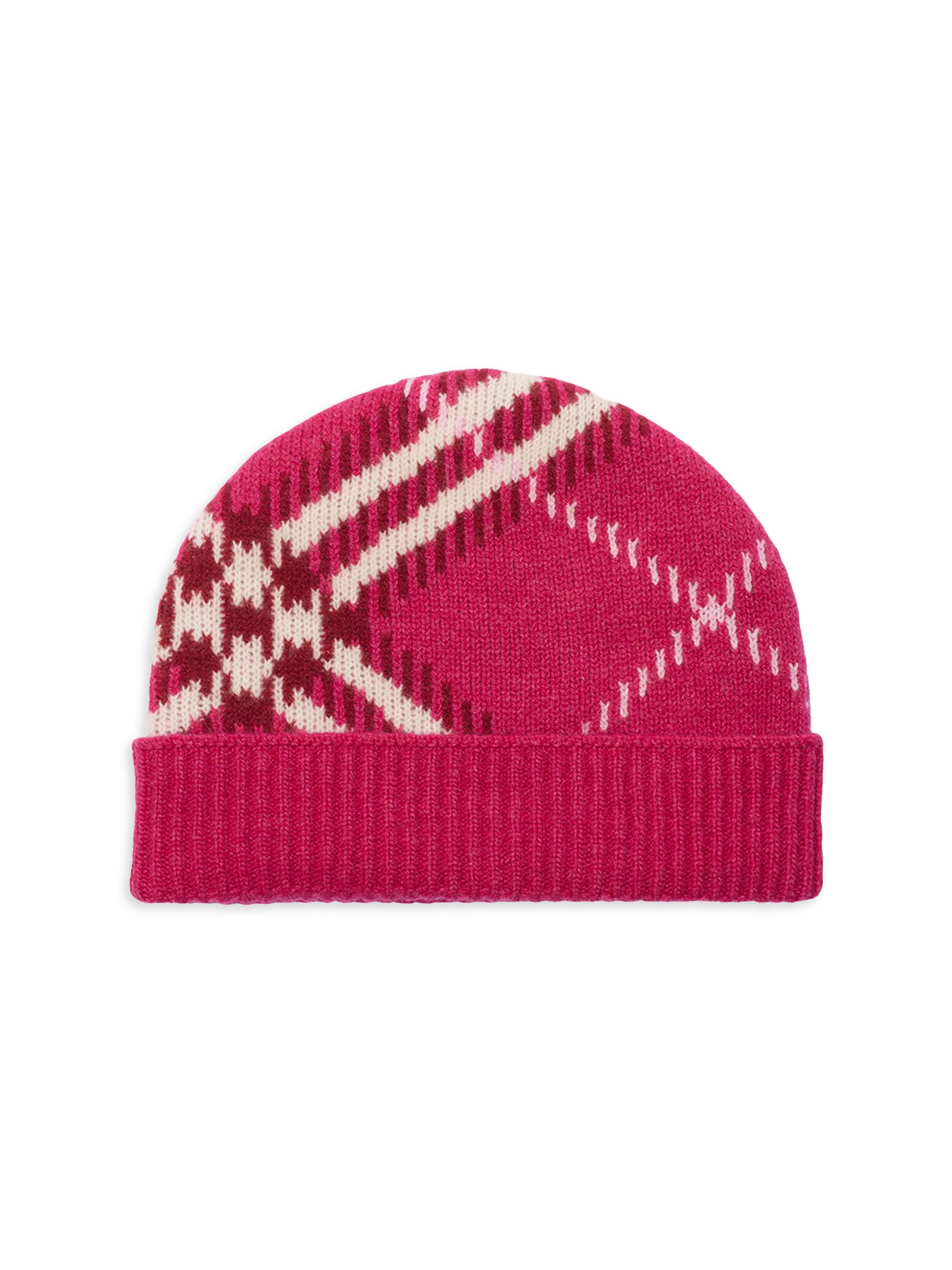 Burberry Women's Check Cashmere-Blend Beanie - Tart