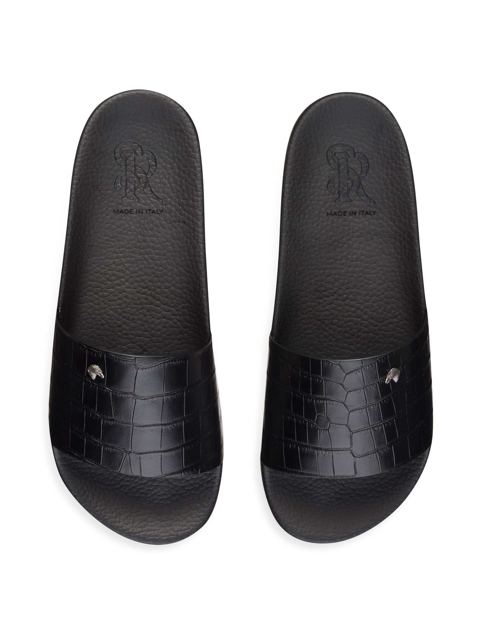 Stefano Ricci Crocodile Leather Slides | Saks Fifth Avenue