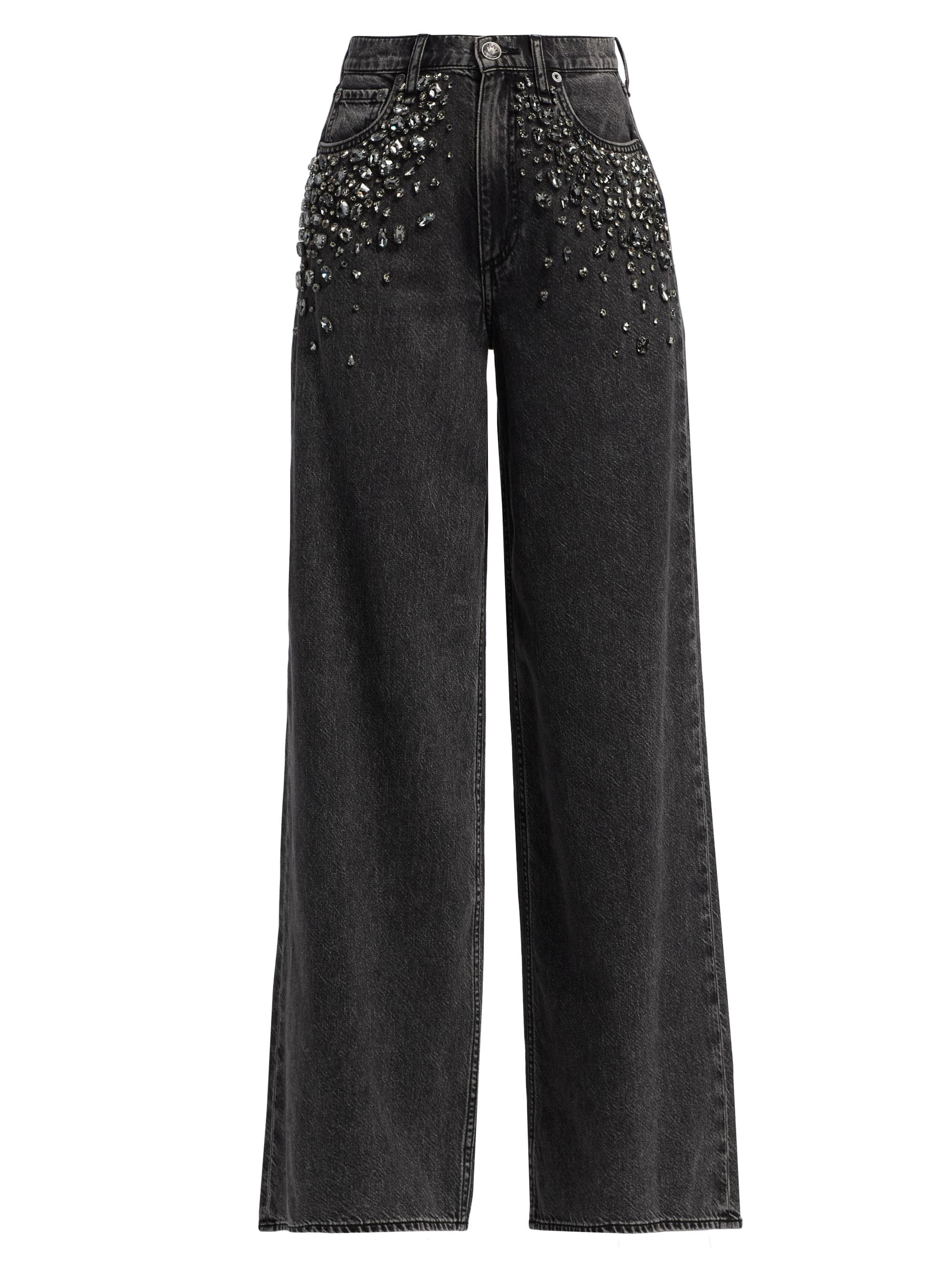 rag & bone Women's Featherweight Sofie Embellished High-Rise Wide-Leg Jeans - Angelique Jewel