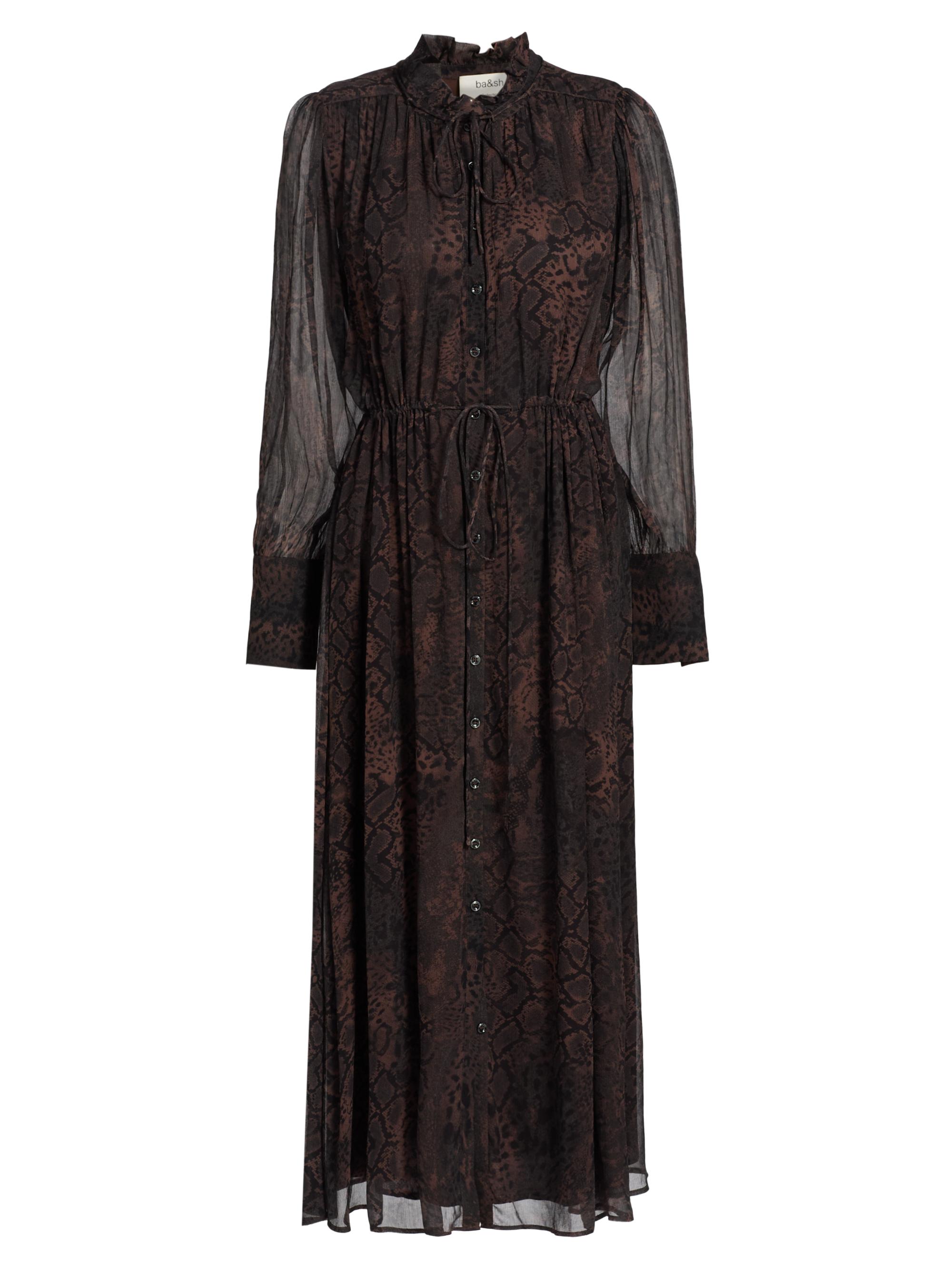 ba & sh Women's Sahara Snake-Print Midi-Dress - Marron